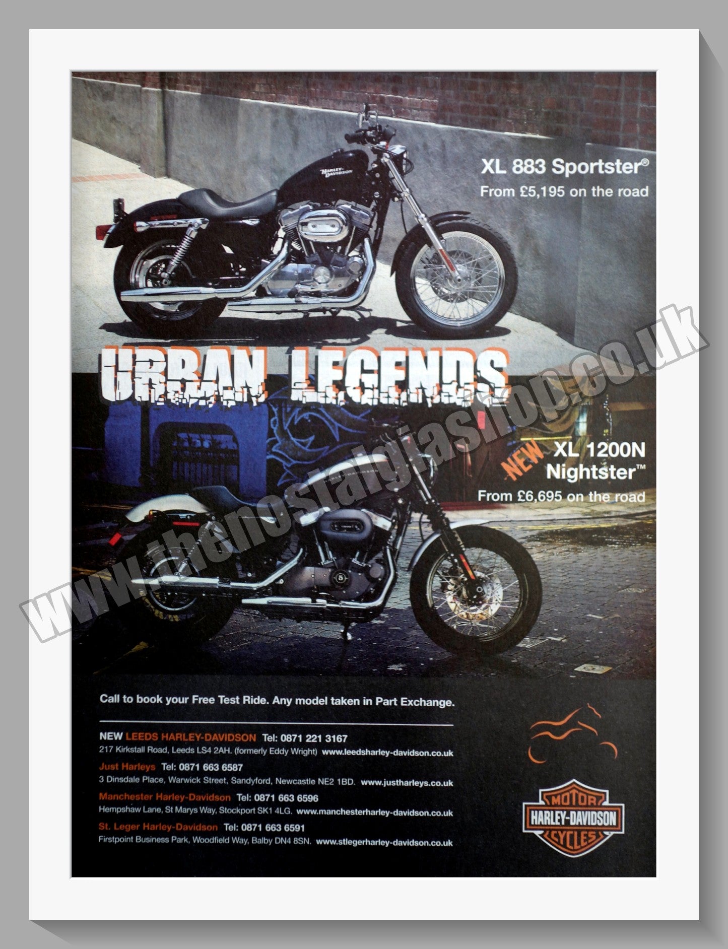 Harley Davidson XL Motorcycles. Original Advert 2008 (ref AD58455)