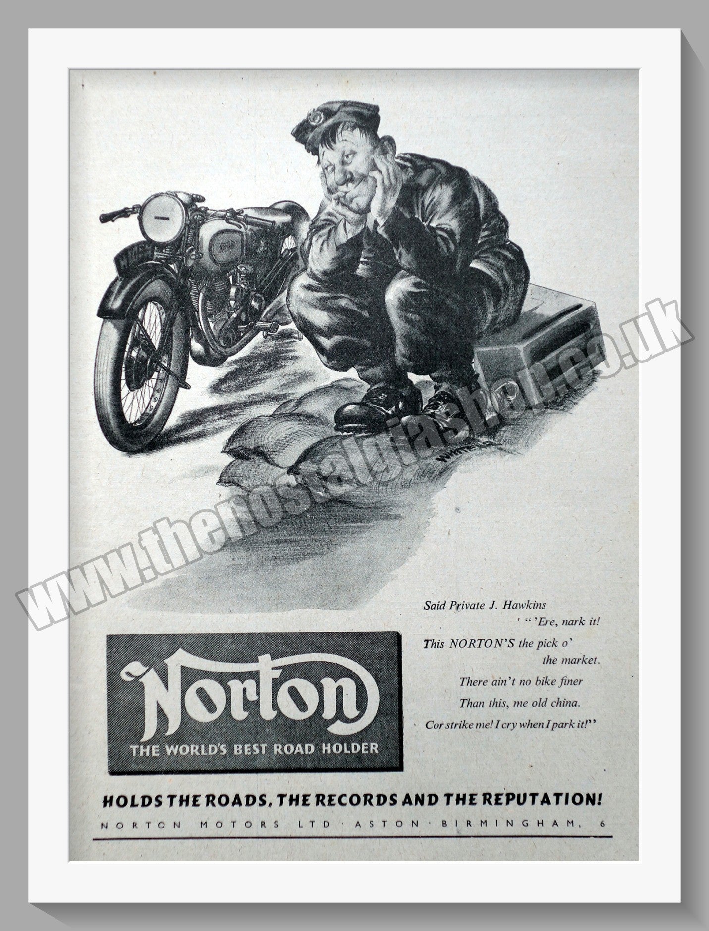 Norton Records and Reputation. Original Advert 1944 (ref AD58421)
