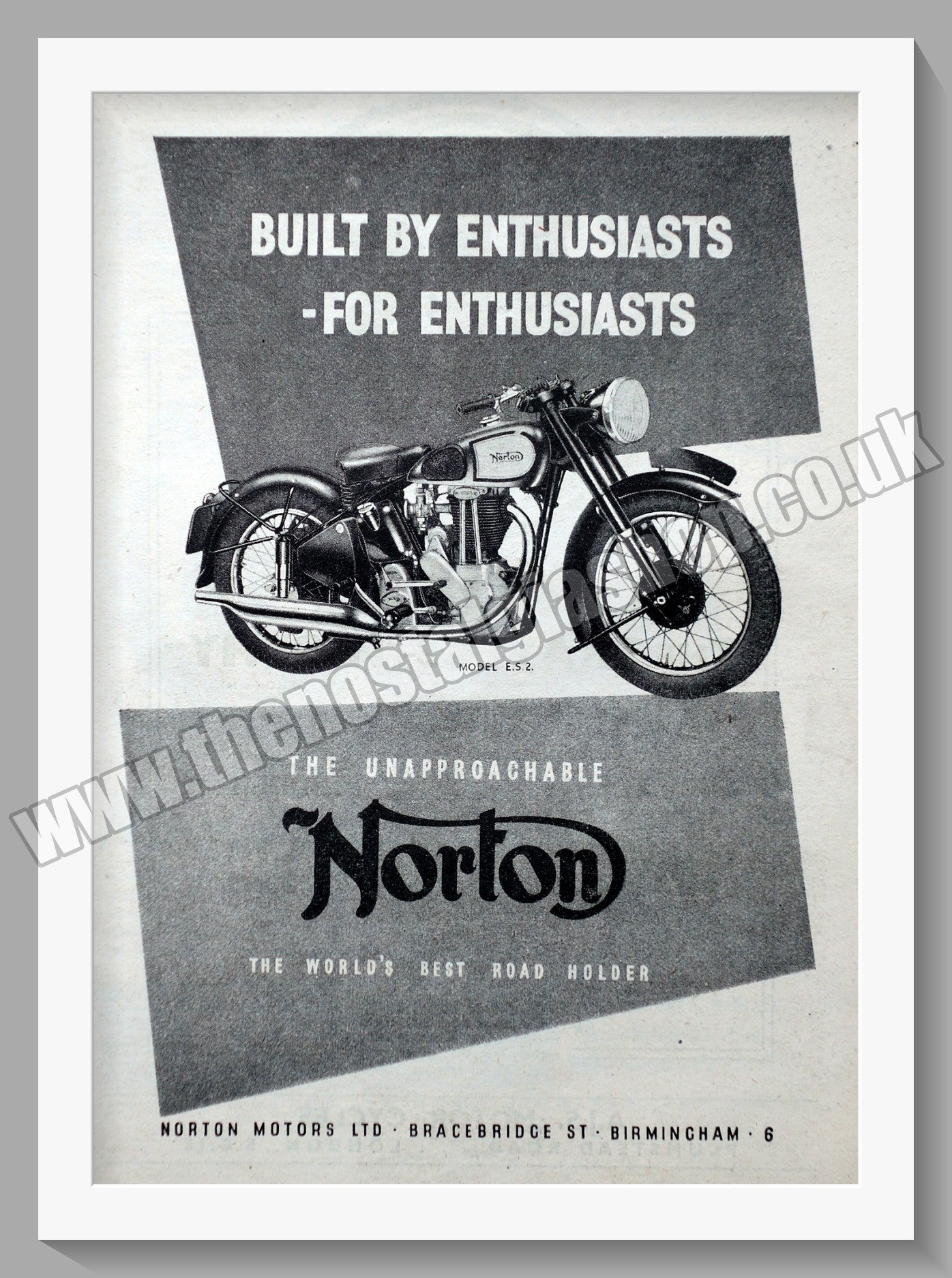 Norton E.S.2 Motorcycles. Original Advert 1949 (ref AD58469)