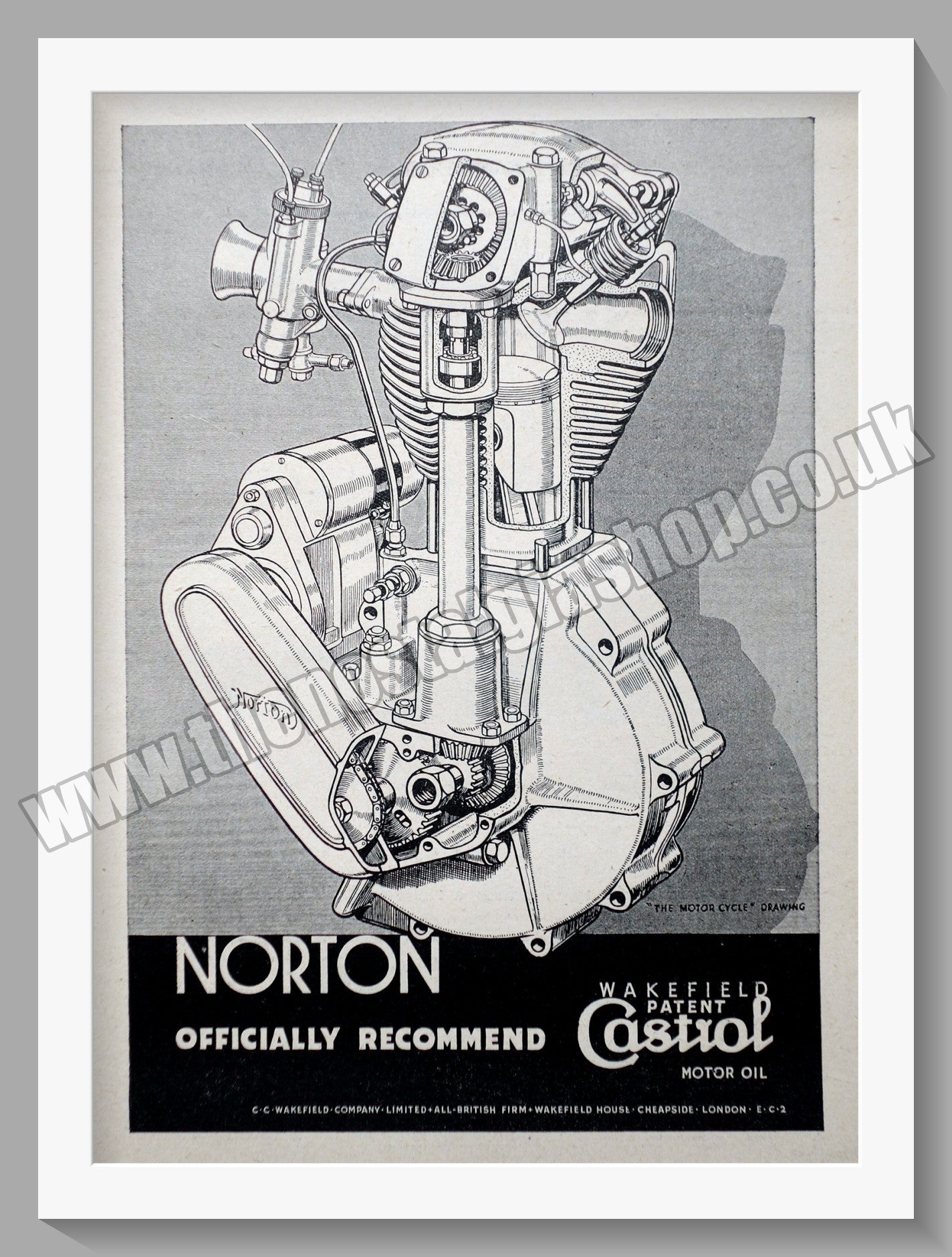 Norton Motorcycle Engine. Original Advert 1936 (ref AD58658)