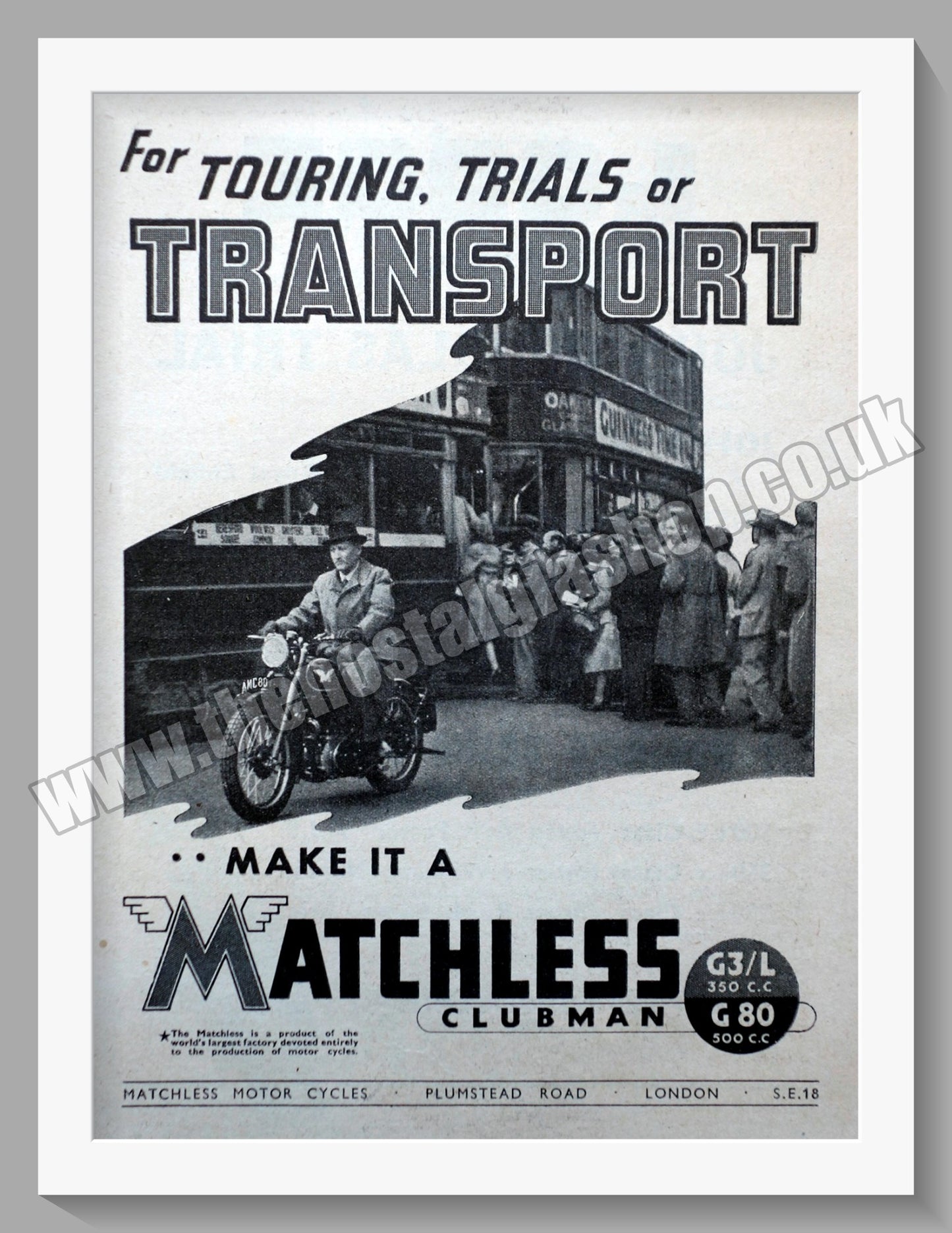 Matchless Motorcycles. 1946 Original Advert. (ref AD58556)