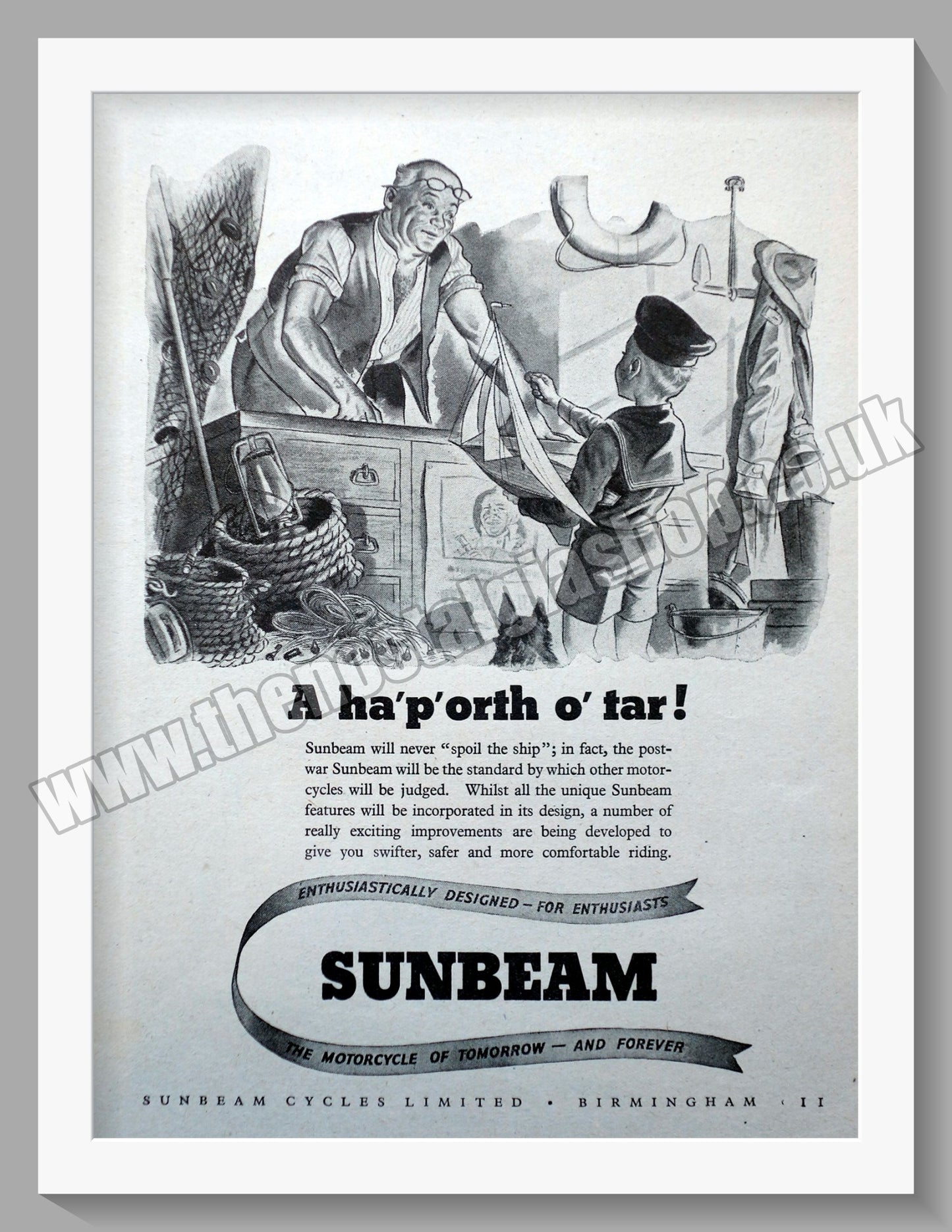 Sunbeam Motorcycles. 1944 Original Advert. (ref AD58575)