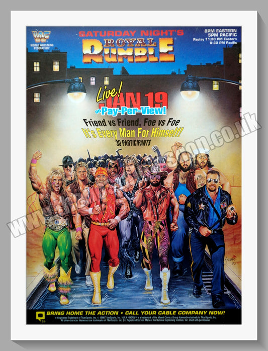 WWF Wrestling Royal Rumble. Original Advert 1991 (ref AD58663)
