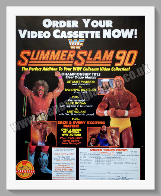 WWF Wrestling Summer Slam. Original Advert 1990 (ref AD58666)
