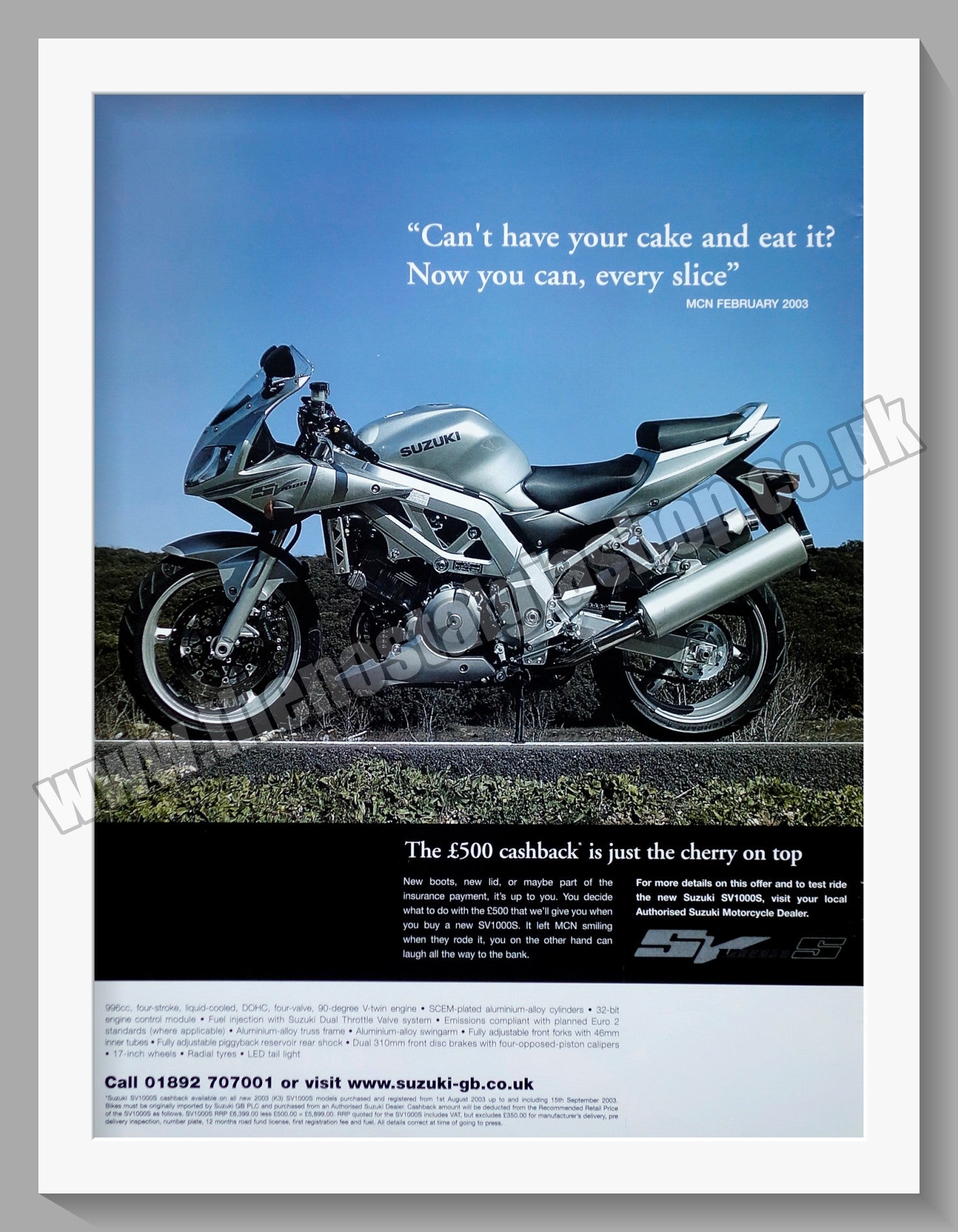 Suzuki SV1000S Original advert 2003 (ref AD58771