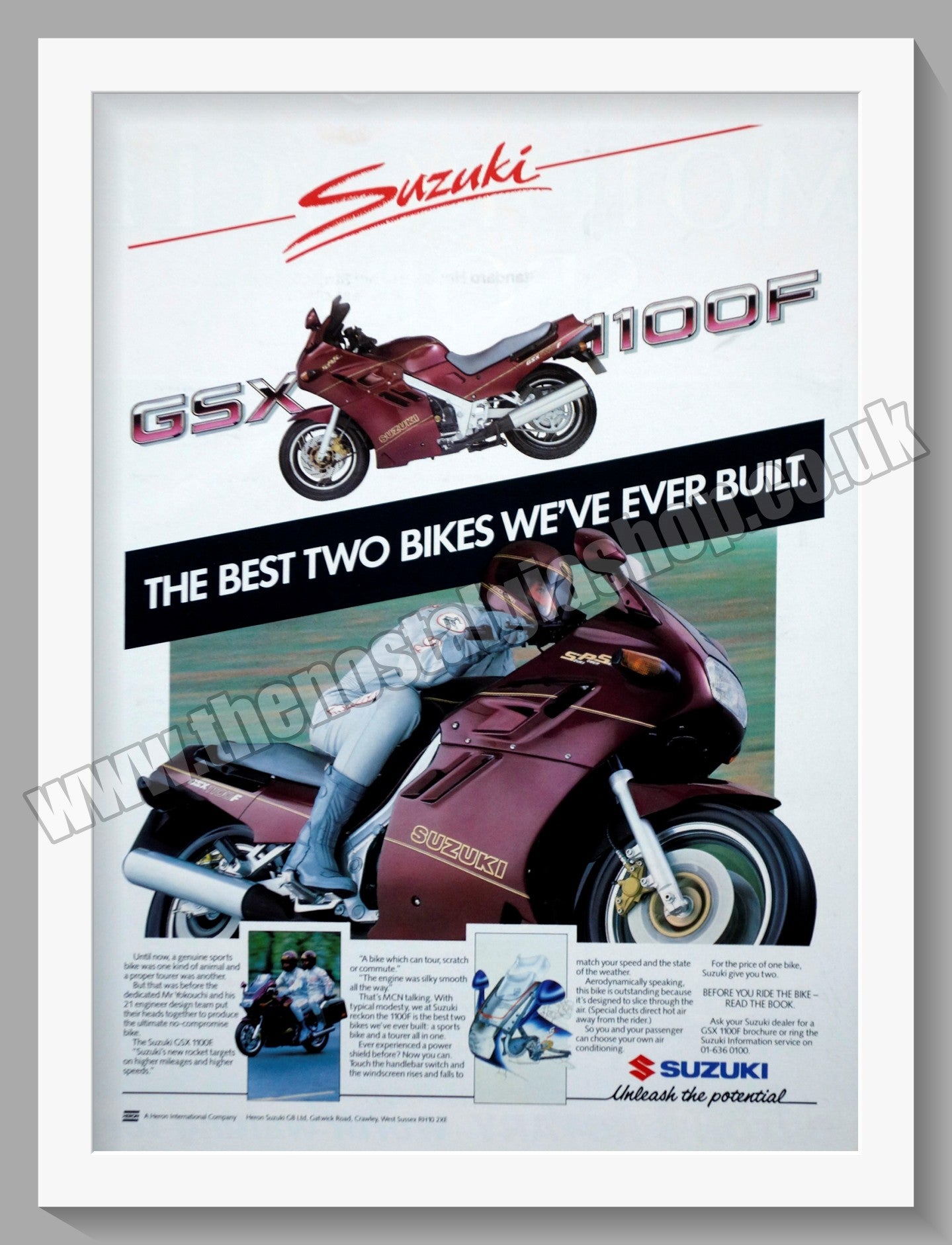 Suzuki GSX1100F. Original advert 1988 (ref AD58802)