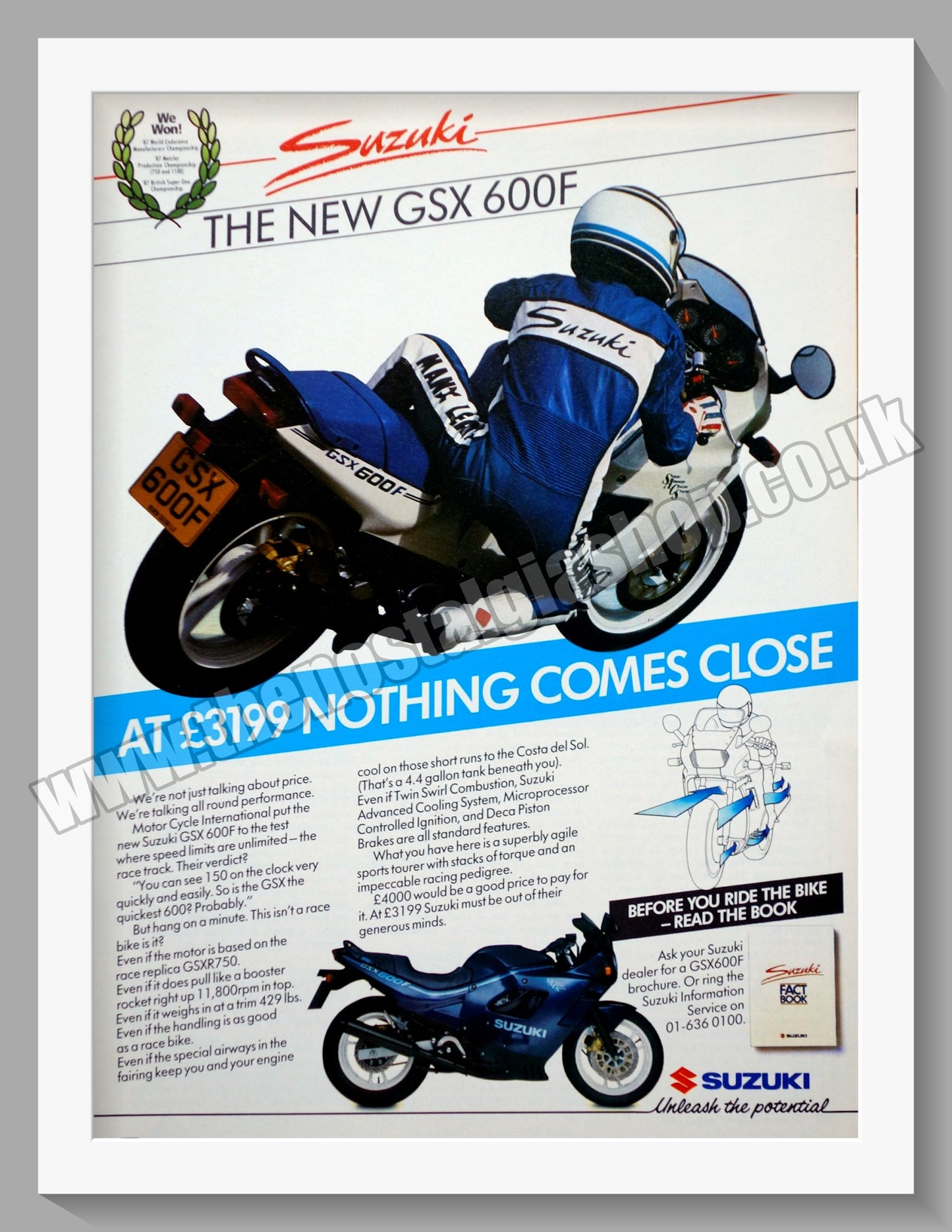 Suzuki GSX 600F. Original advert 1988 (ref AD58804)