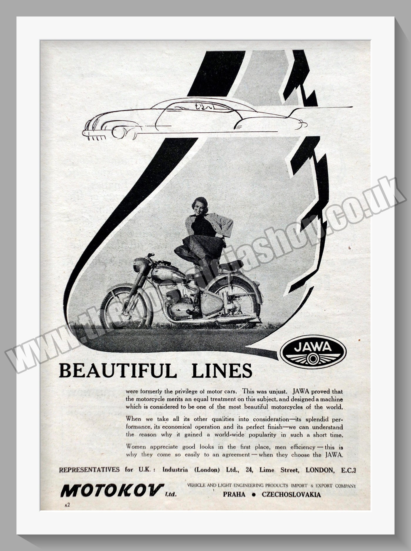 Jawa CZ Motorcycles for 1951. Original advert (ref AD58838)