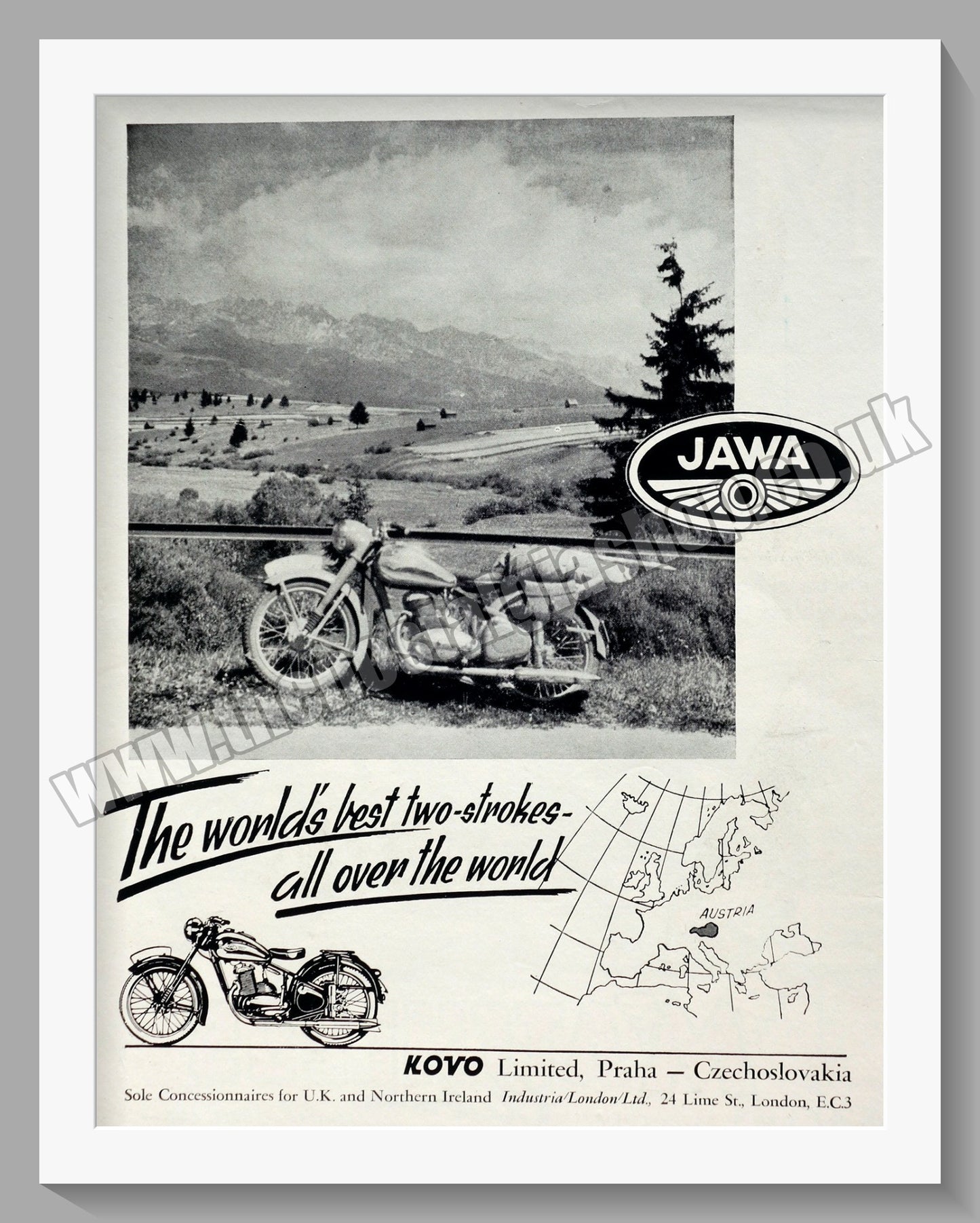 Jawa CZ Motorcycles. 1950 Original advert (ref AD58909)