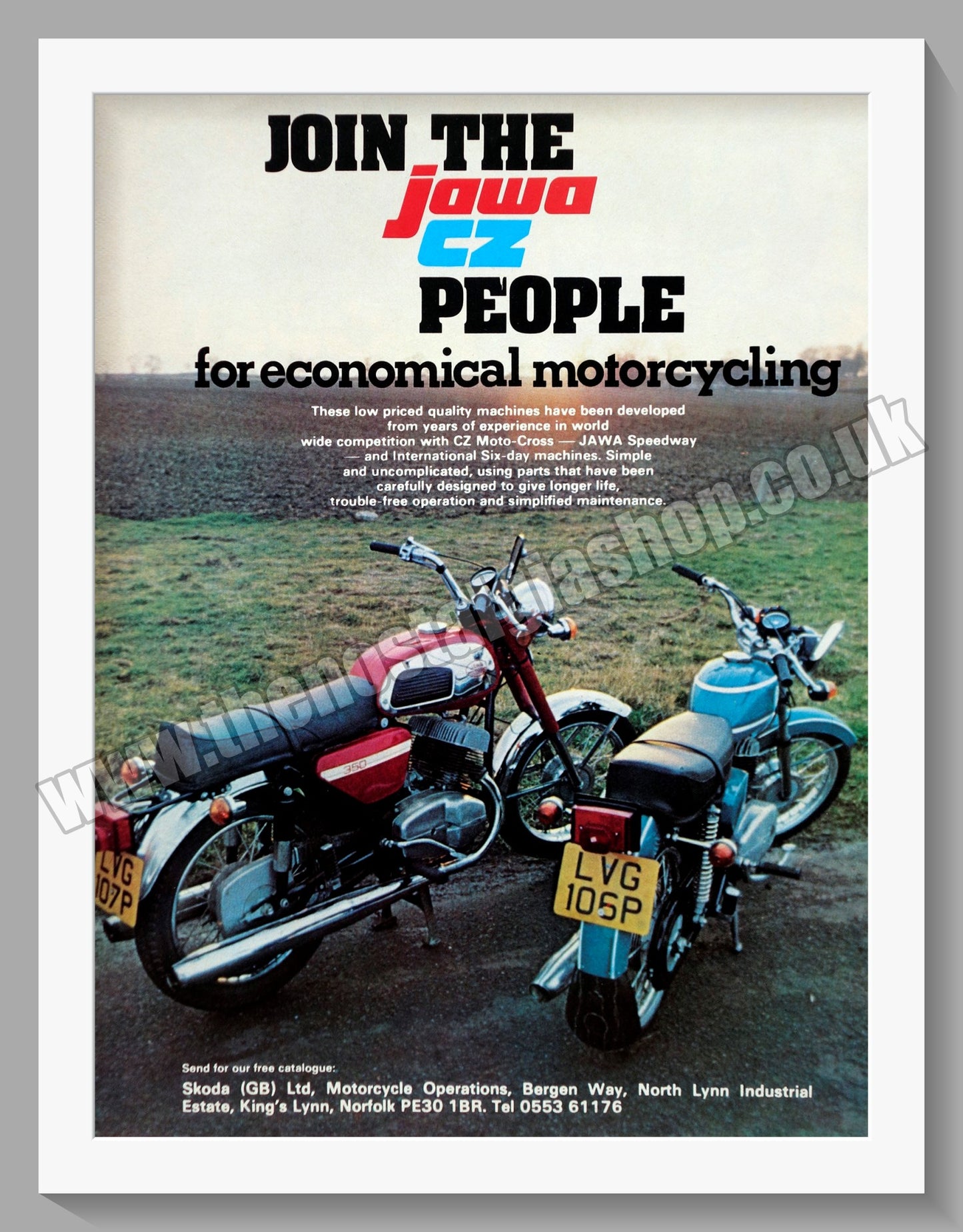 Jawa CZ Motorcycles. 1976 Original advert (ref AD58947)