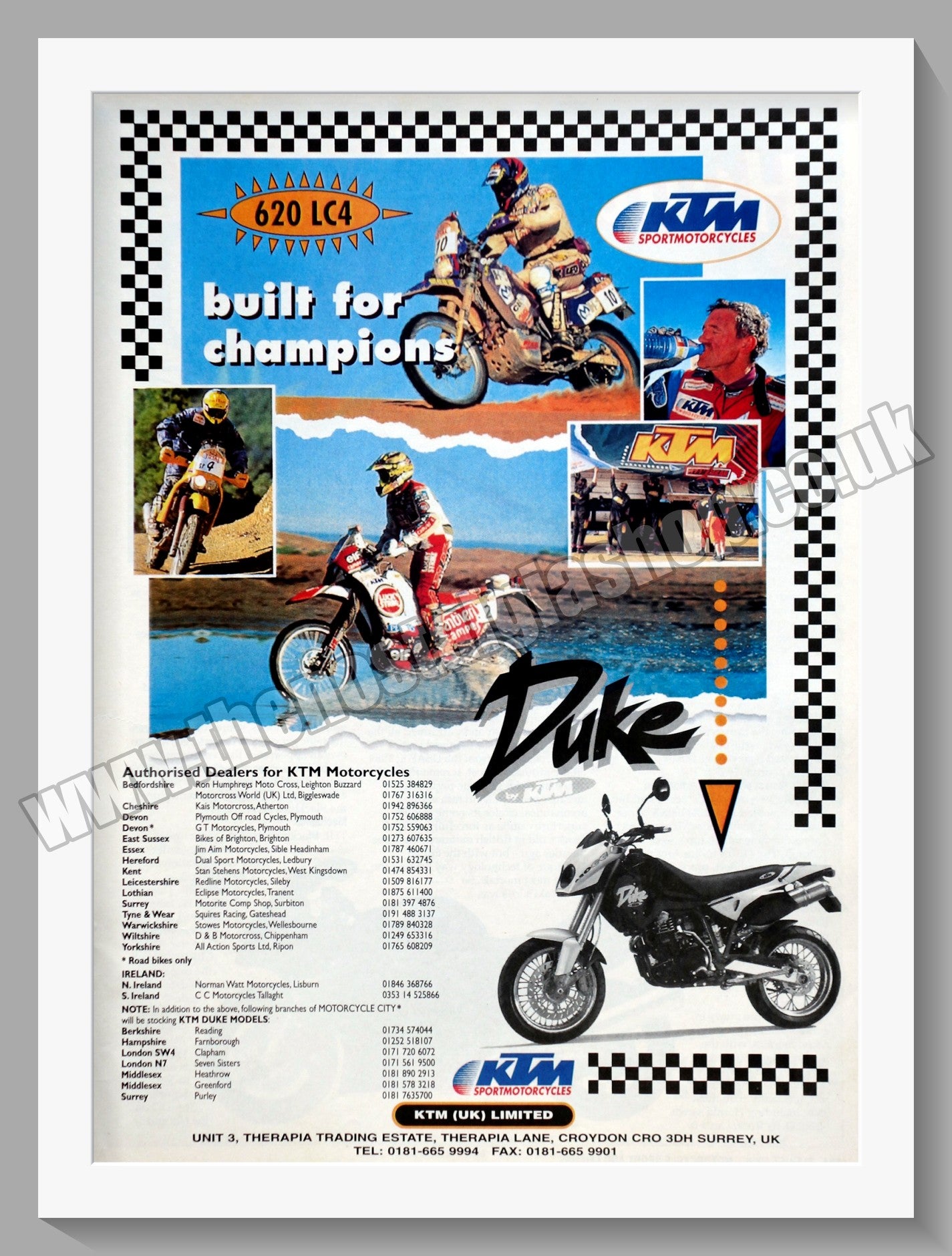 KTM Motorcycles. Original advert 1996 (ref AD58964)