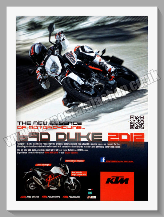 KTM 690 Duke Motorcycle. Original advert 2012 (ref AD58966)