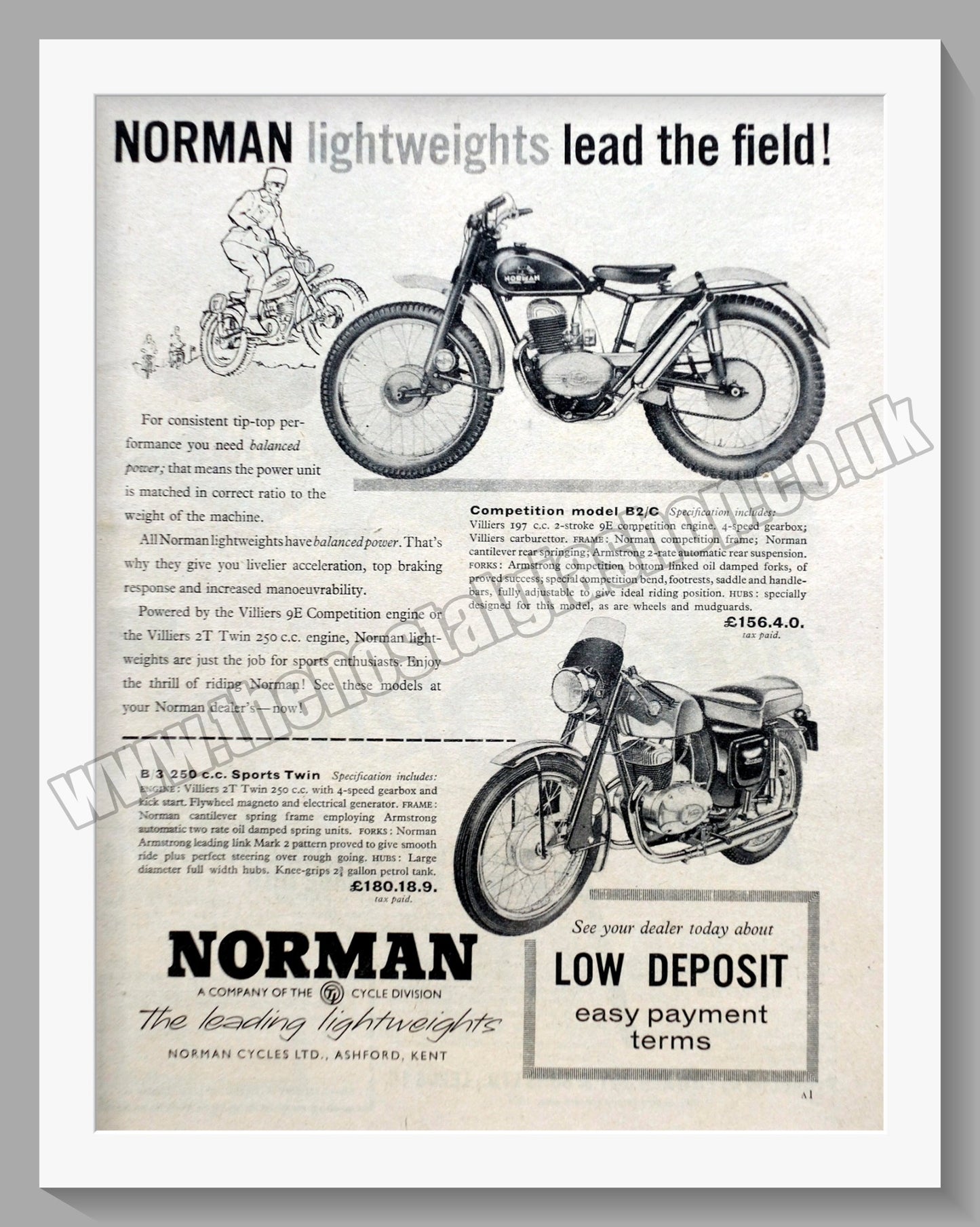 Norman Motorcycles Original Advert 1960 (ref AD58980)