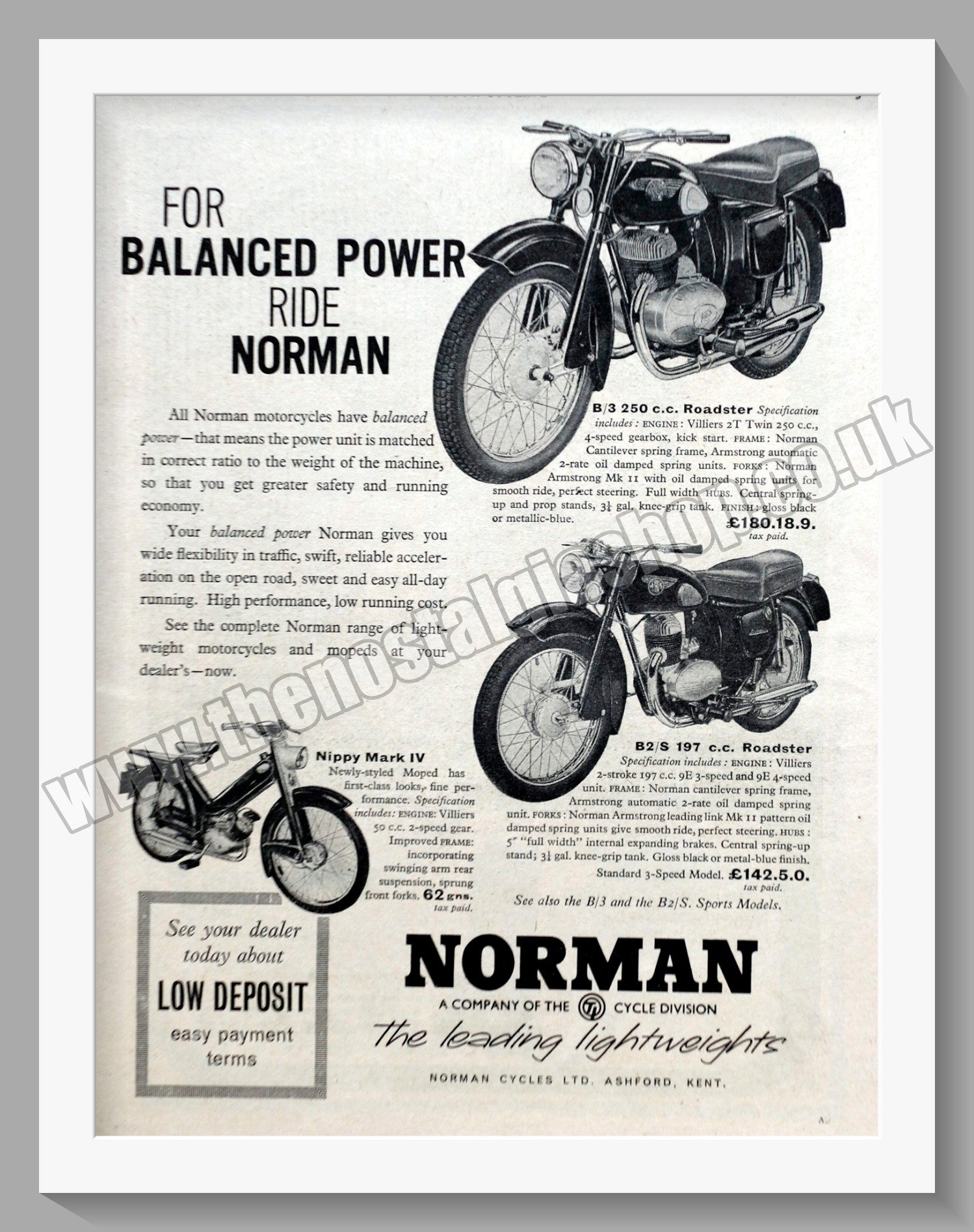 Norman Motorcycles Original Advert 1960 (ref AD58981) – The