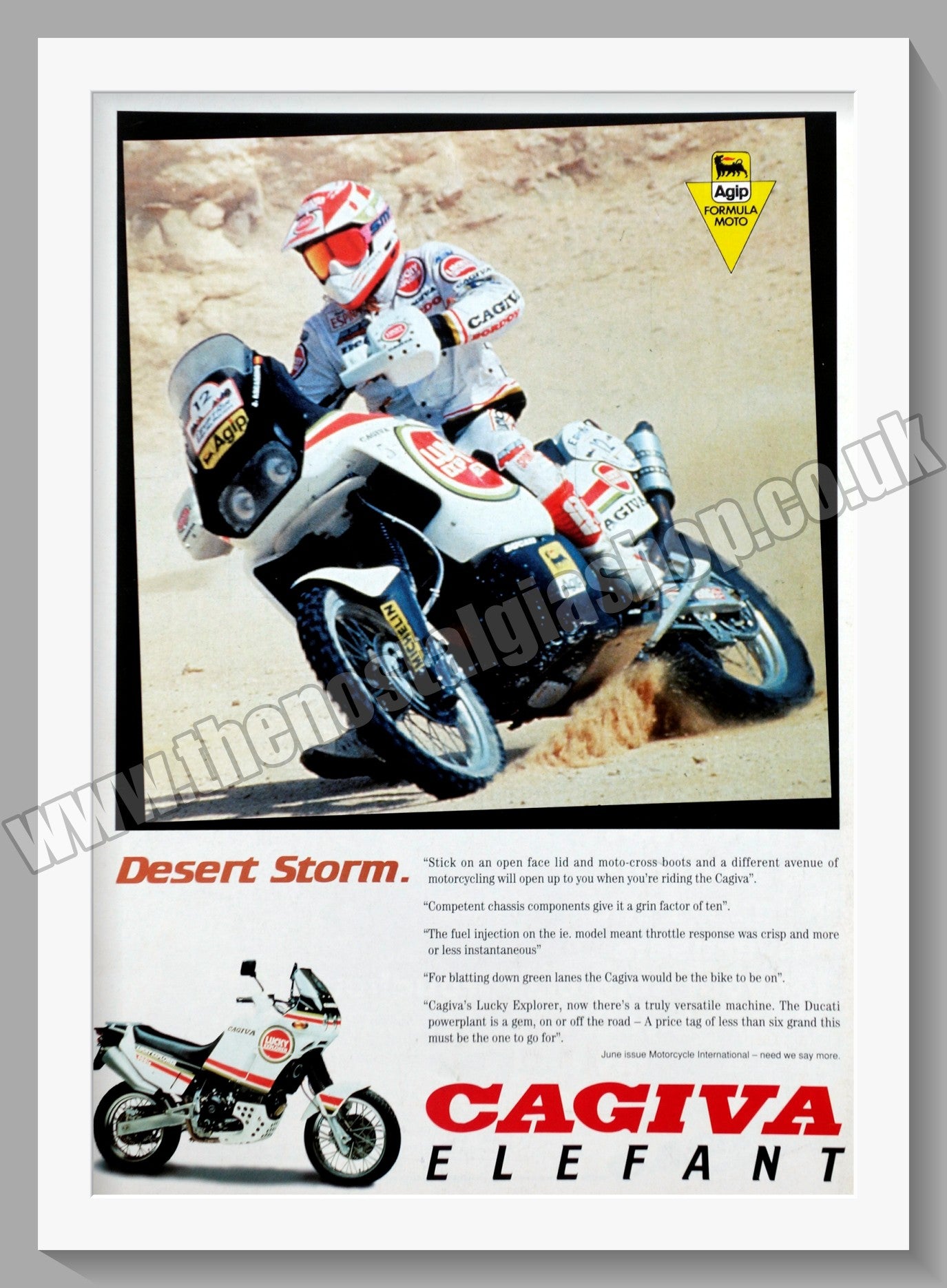 Cagiva Elefant Motorcycle. Original Advert 1994 (ref AD58993)