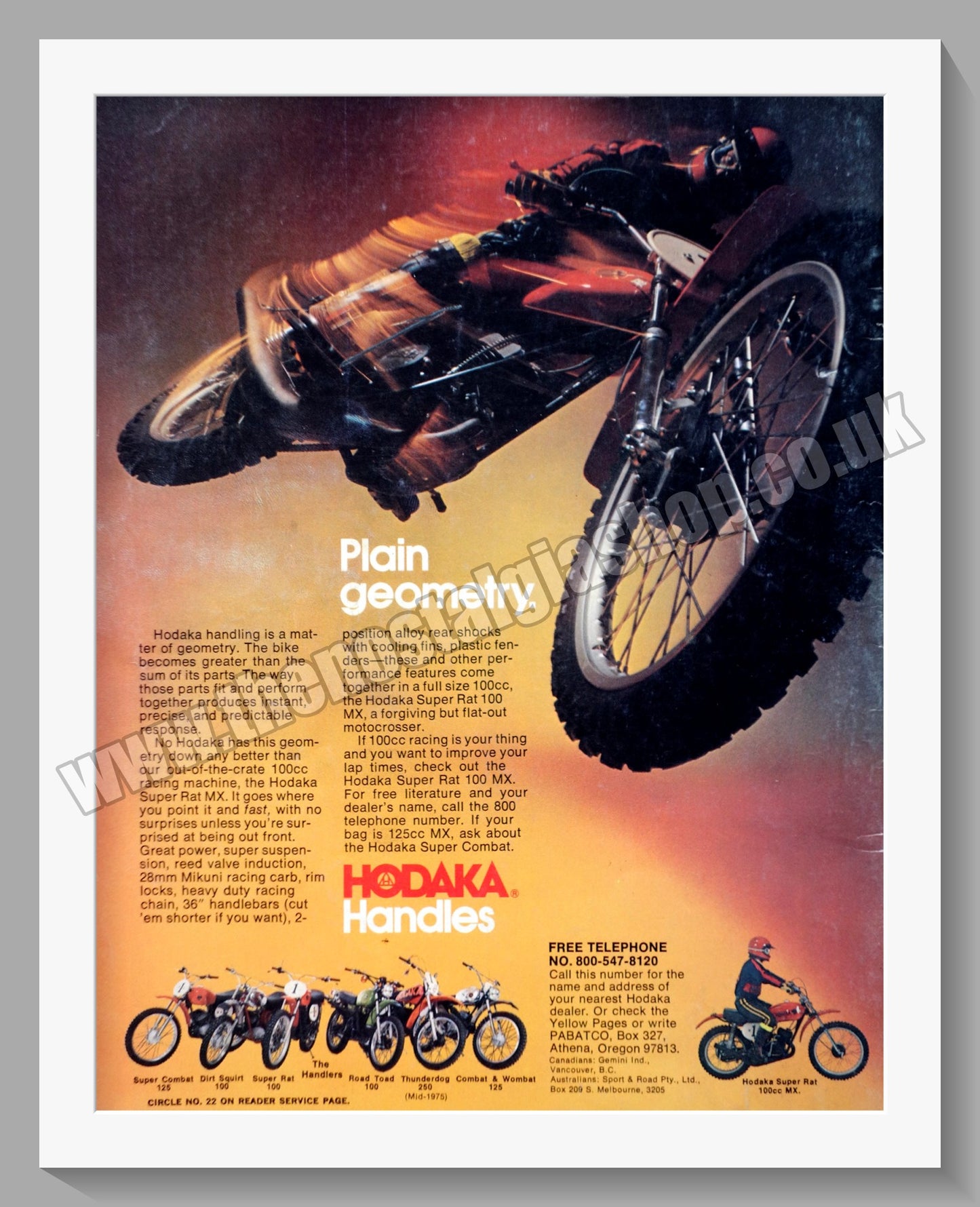 Hodaka Motorcycles. Original advert 1975 (ref AD60077)