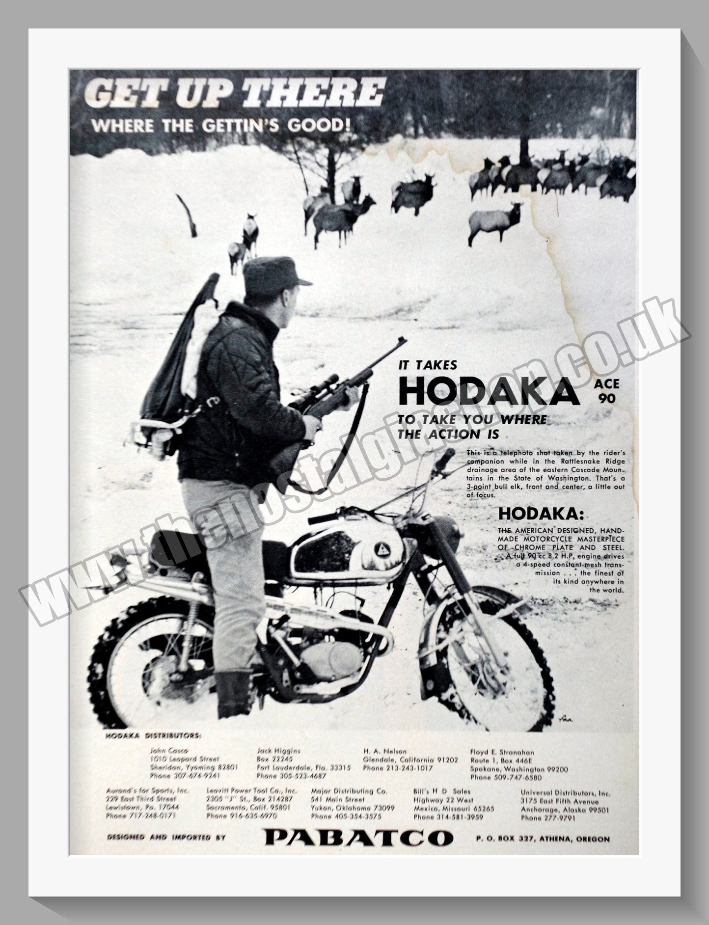 Hodaka ACE 90 Motorcycles. Original advert 1965 (ref AD60080)