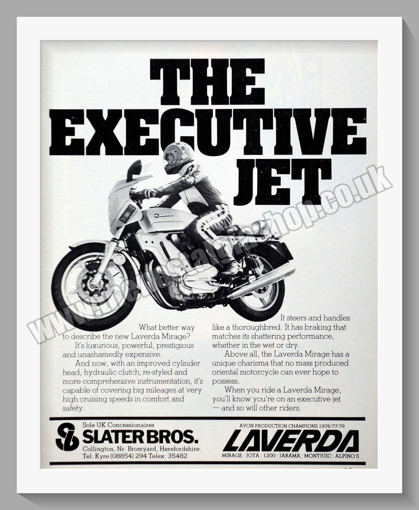 Laverda Mirage Motorcycle. Original advert 1980 (ref AD60087)