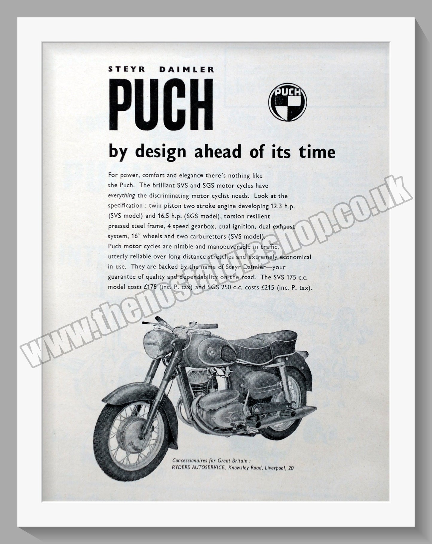 Puch Motorcycles. Original Advert 1961 (ref AD60115)