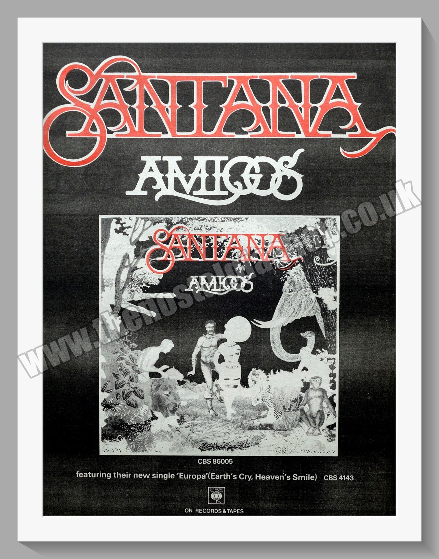 Santana Amigos. Original Advert 1976 (ref AD14775)