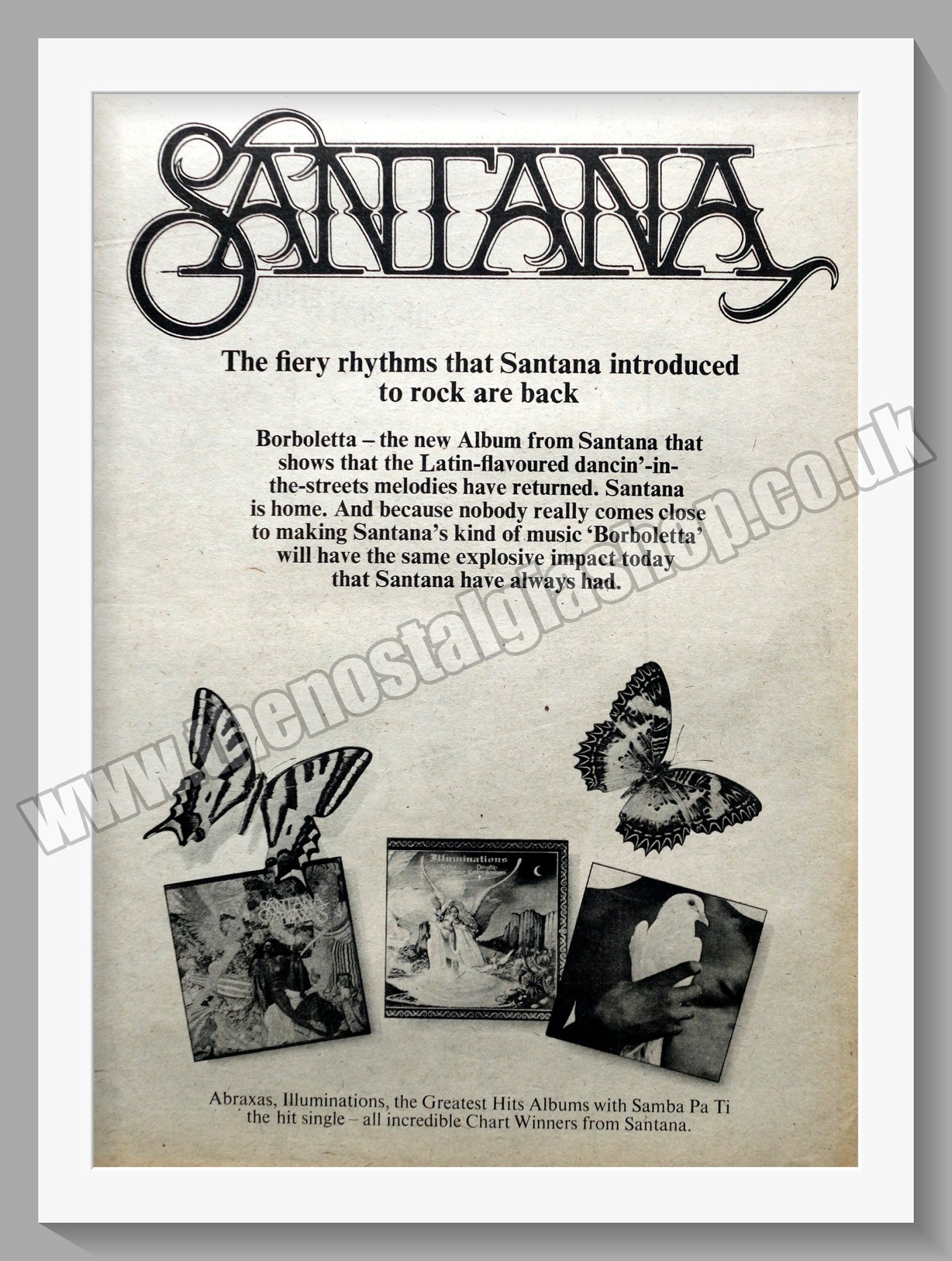 Santana Collection. Original Advert 1974 (ref AD14781)