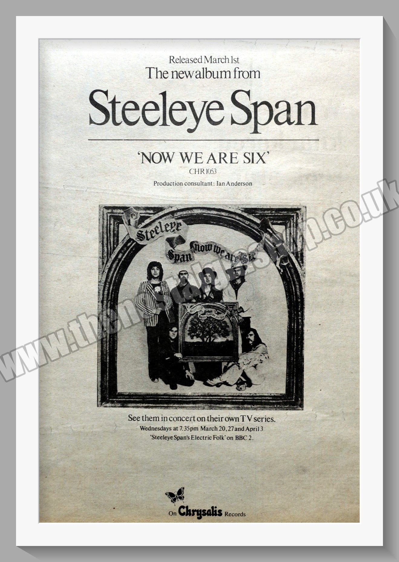 Steeleye Span Now We Are Six. Original Advert 1974 (ref AD14786)