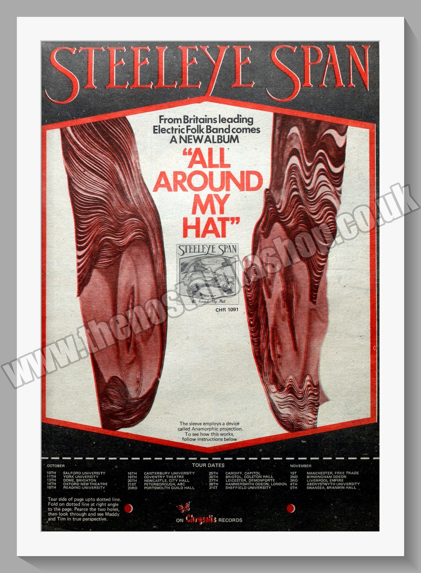 Steeleye Span All Around My Hat. Original Advert 1975 (ref AD14789)