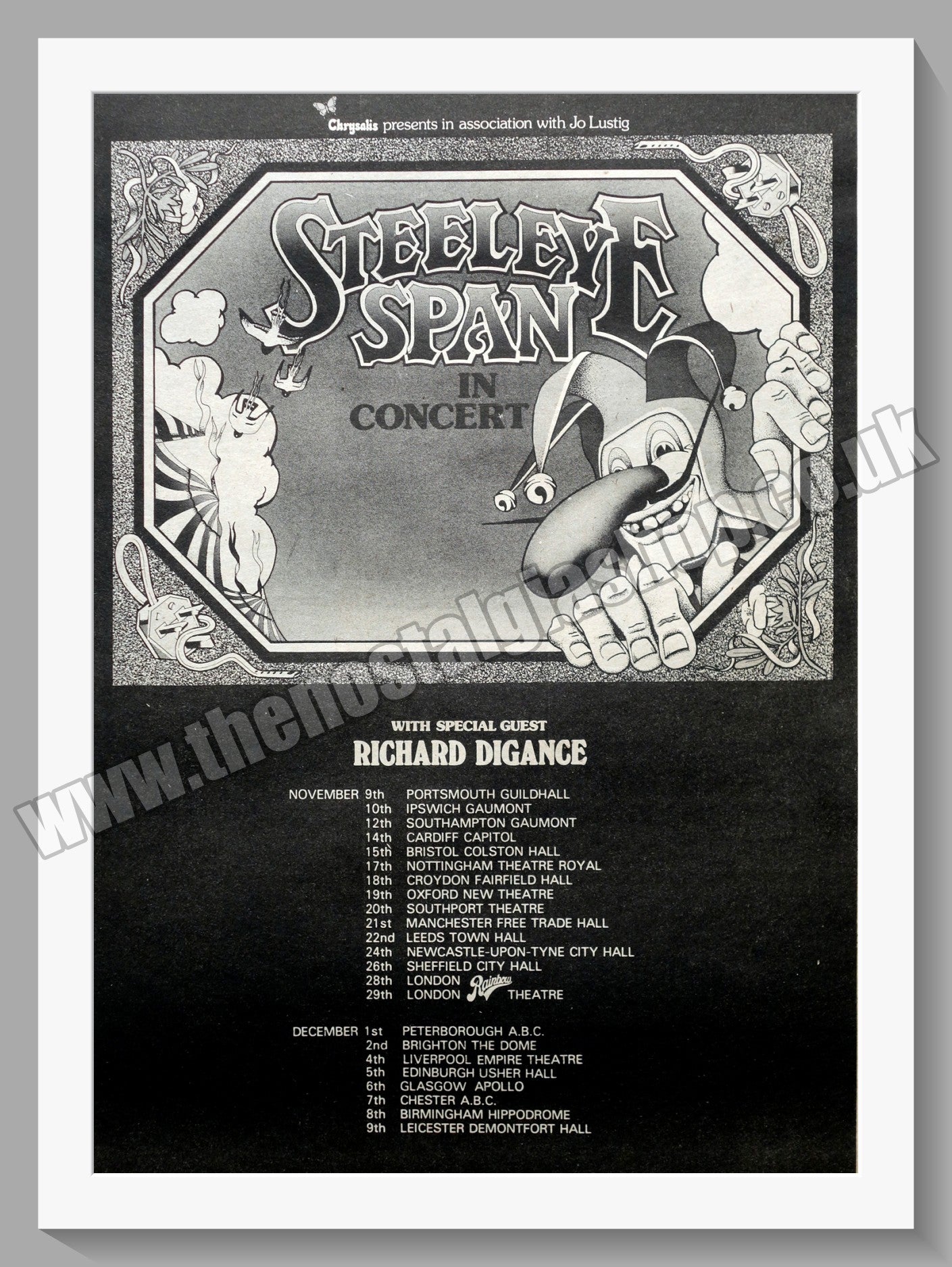 Steeleye Span In Concert Tour Dates. Original Advert 1974 (ref AD14791)