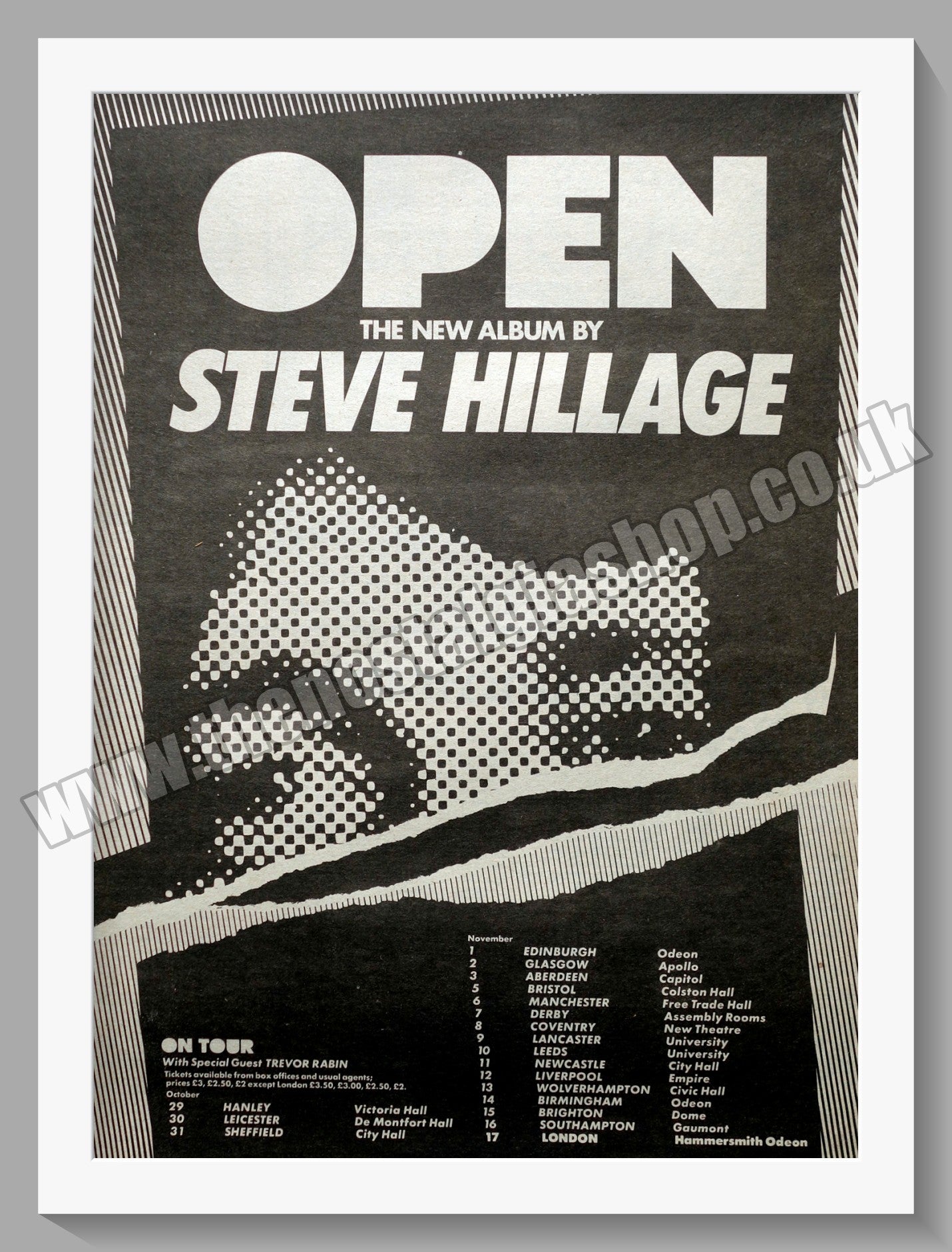 Steve Hillage Open. Original Advert 1979 (ref AD14798)