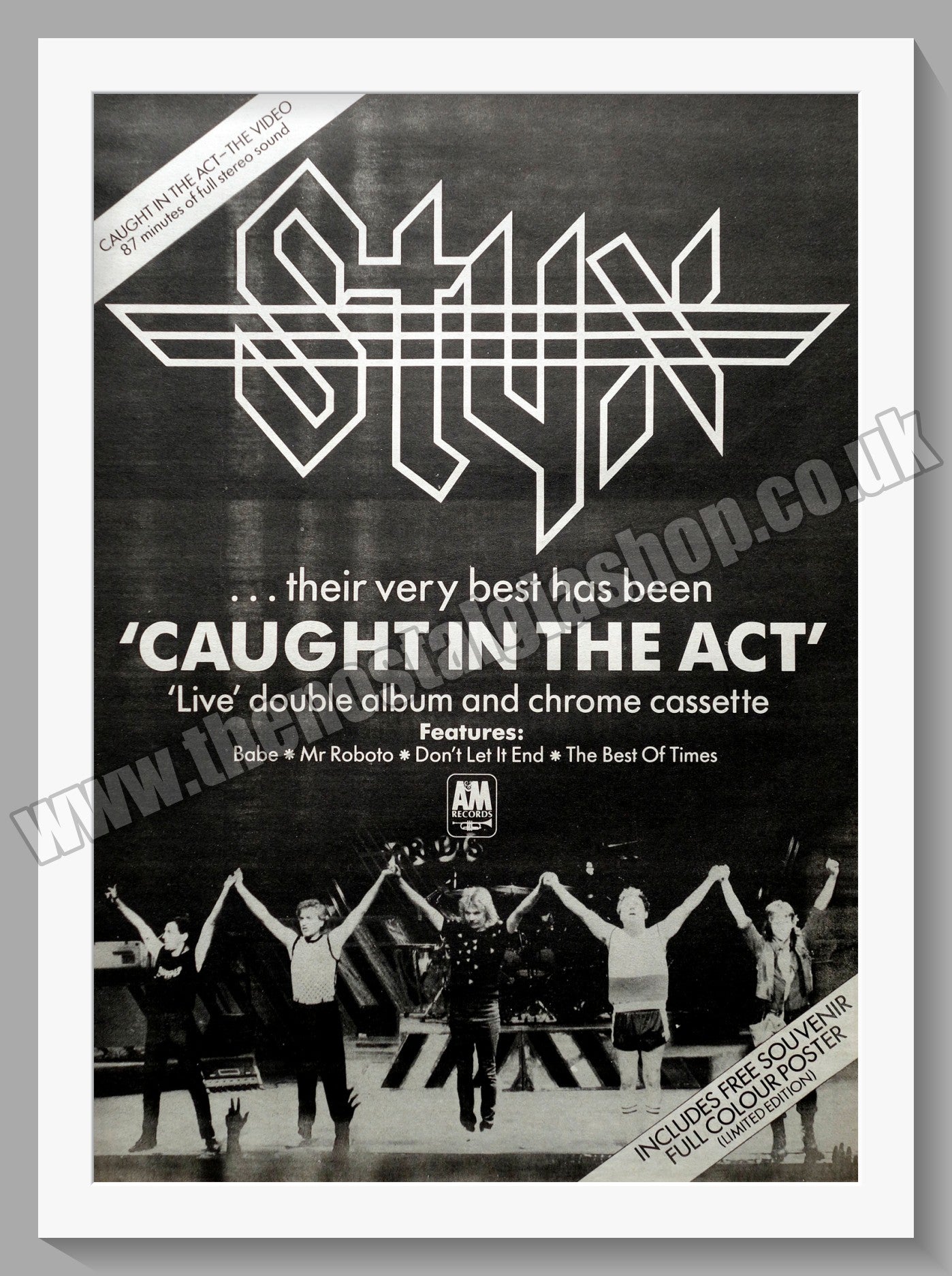 Styx Caught In The Act. Original Advert 1984 (ref AD14817)