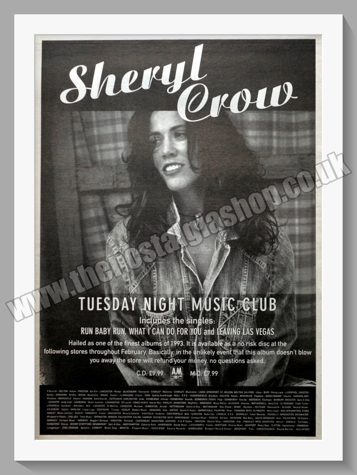 Sheryl Crow Tuesday Night Music Club. Original Advert 1994 (ref AD14847)