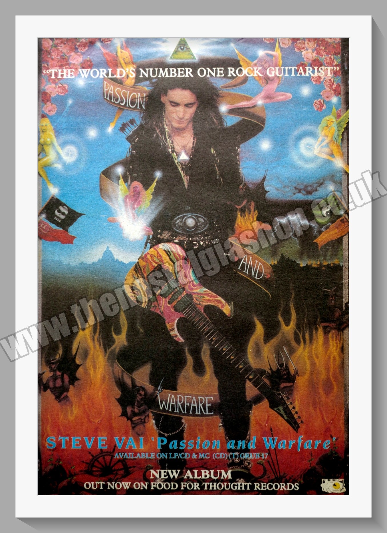 Steve Vai Passion And Warfare. Original Advert 1990 (ref AD14858)