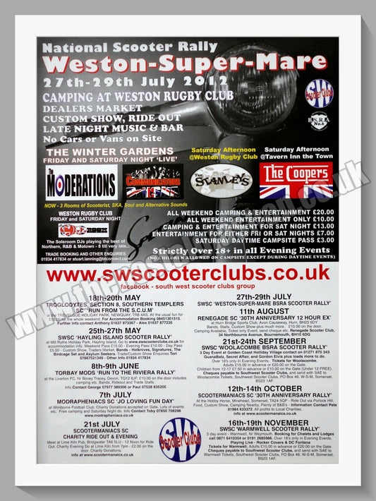 Western-Super-Mare National Scooter Rally 2012. Original Advert (ref AD60054)