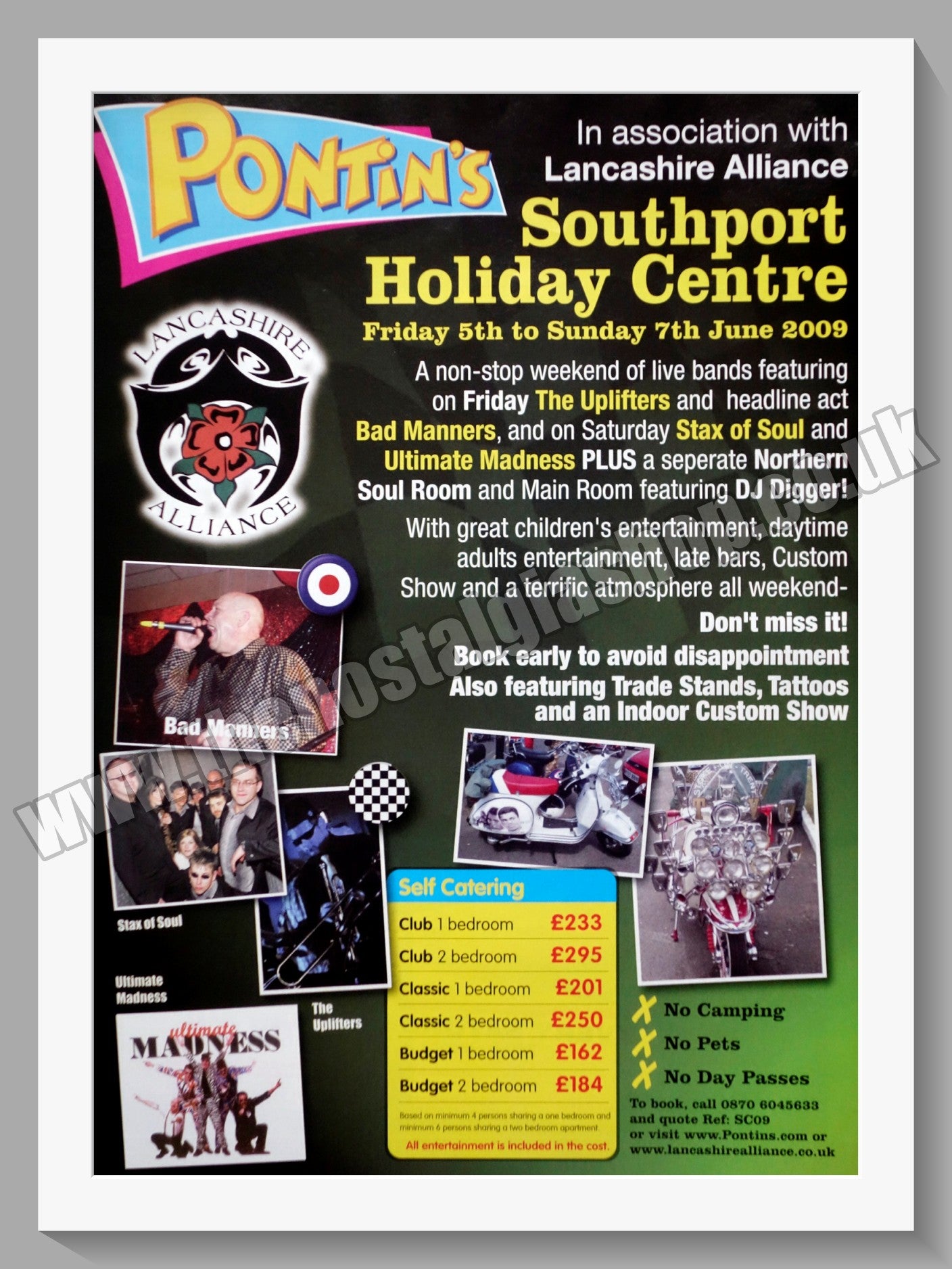 Pontin's Southport Scooter & Ska Weekender 2009. Original Advert (ref AD60180)