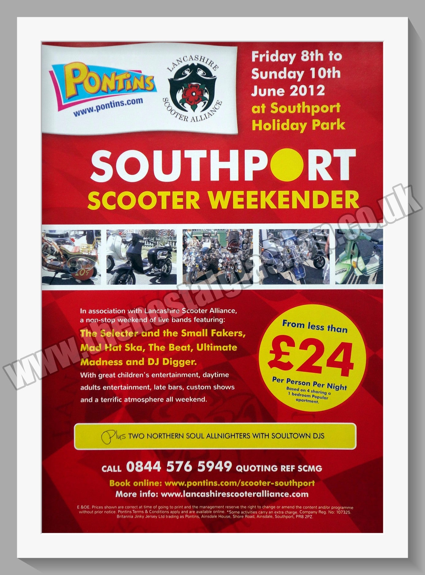 Pontin's Southport Scooter & Ska Weekender 2012. Original Advert (ref AD60182)
