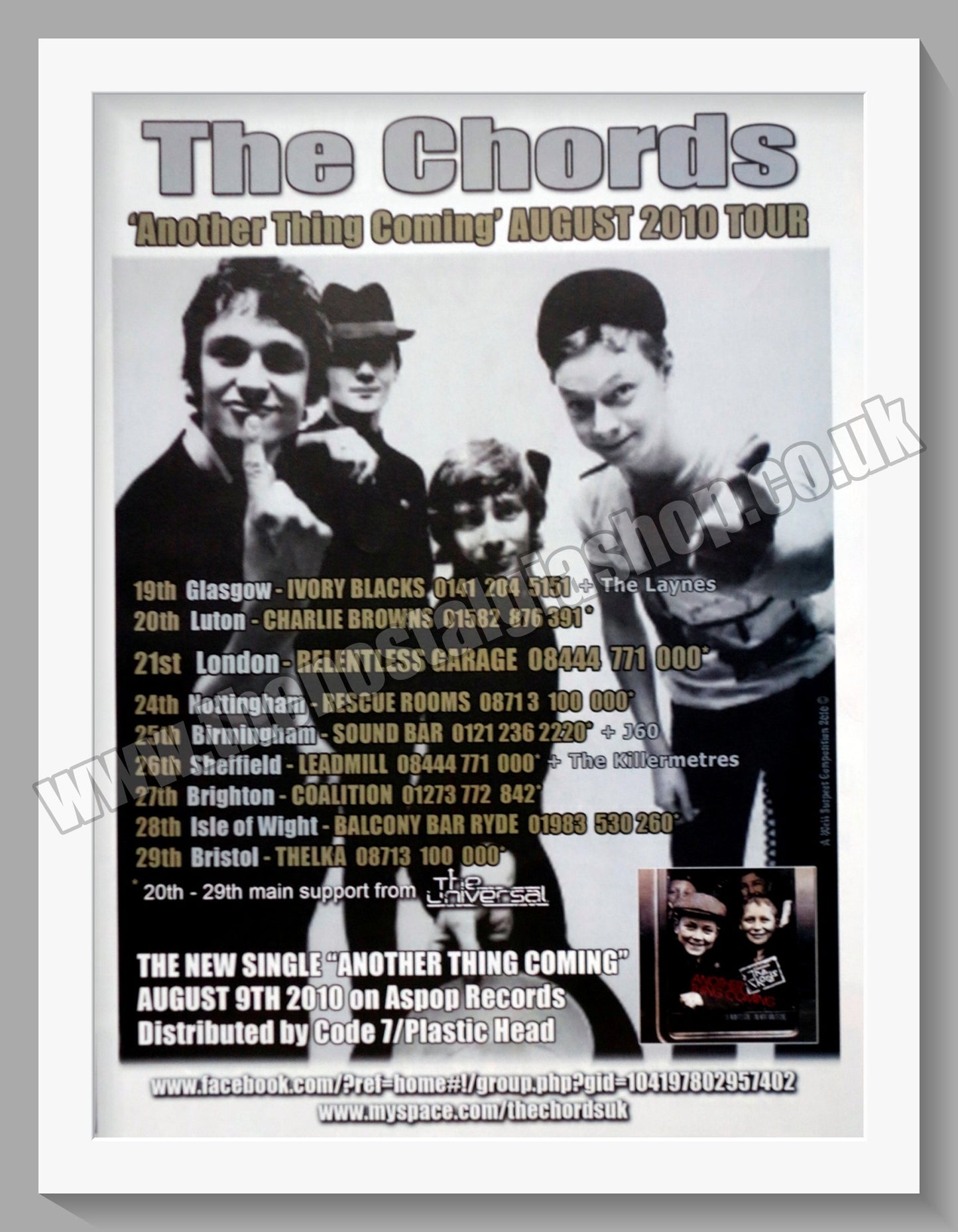 Chords (The) UK Tour. Original Vintage Advert 2010 (ref AD60351)