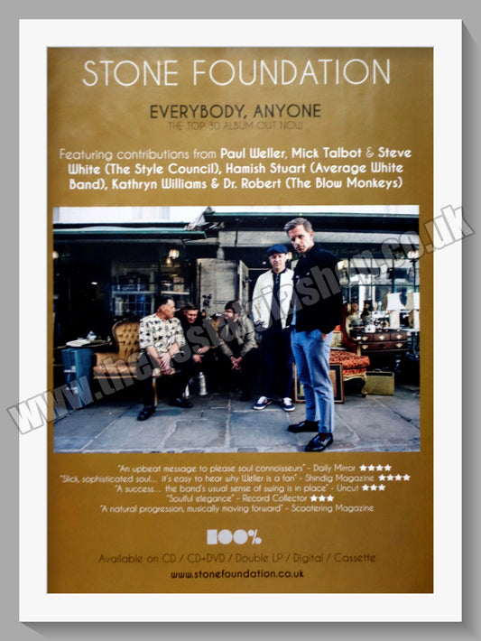 Stone Foundation. Everybody, Anyone. Original Vintage Advert 2018 (ref AD60353)