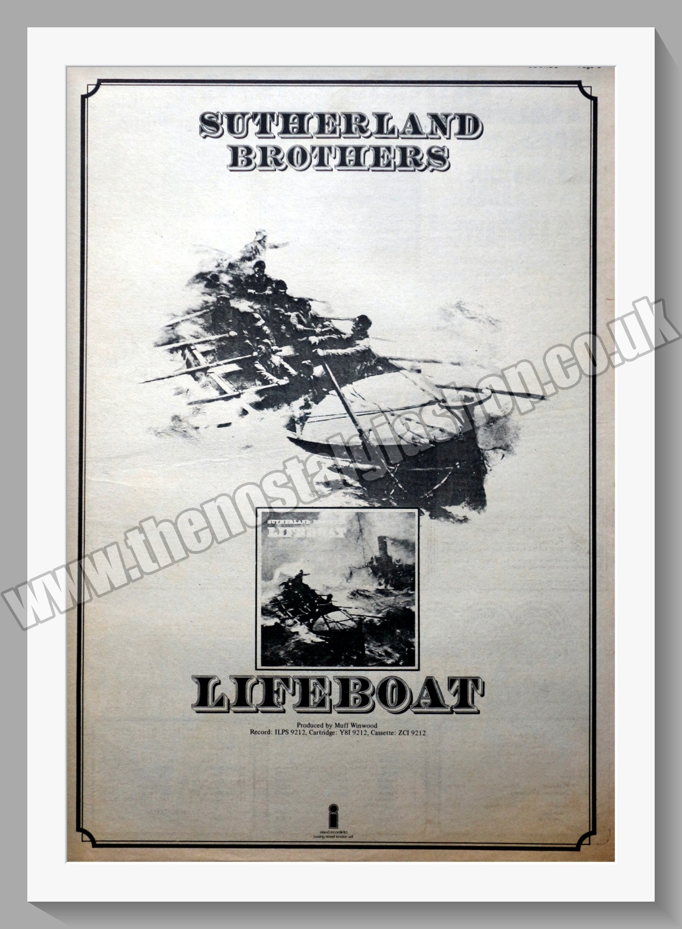Sutherland Brothers Lifeboat. Original Advert 1972 (ref AD14877)