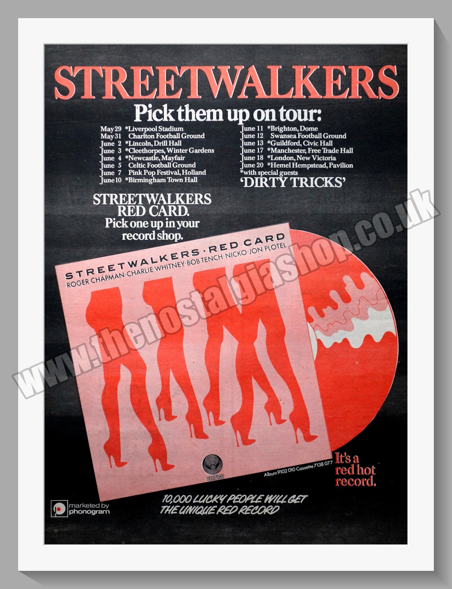Street Walkers On Tour. Original Advert 1976 (ref AD14885)