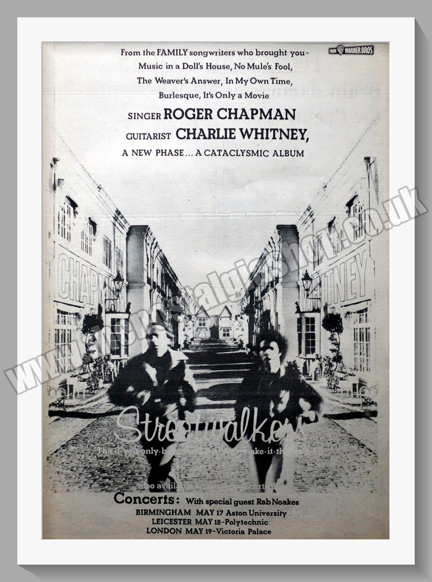 Street Walkers Concerts. Original Advert 1974 (ref AD14886)