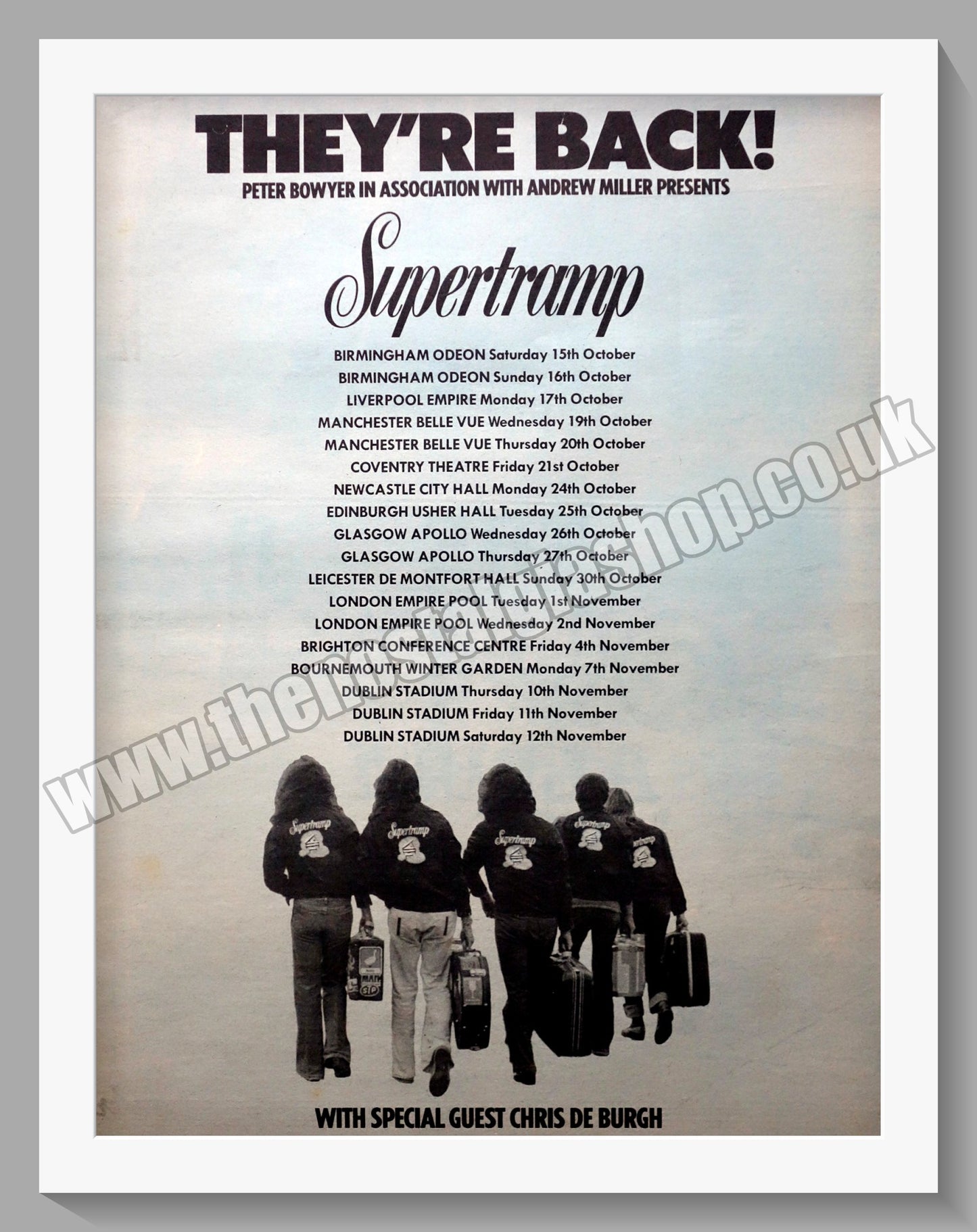 Supertramp Tour Dates. Original Advert 1977 (ref AD14895)