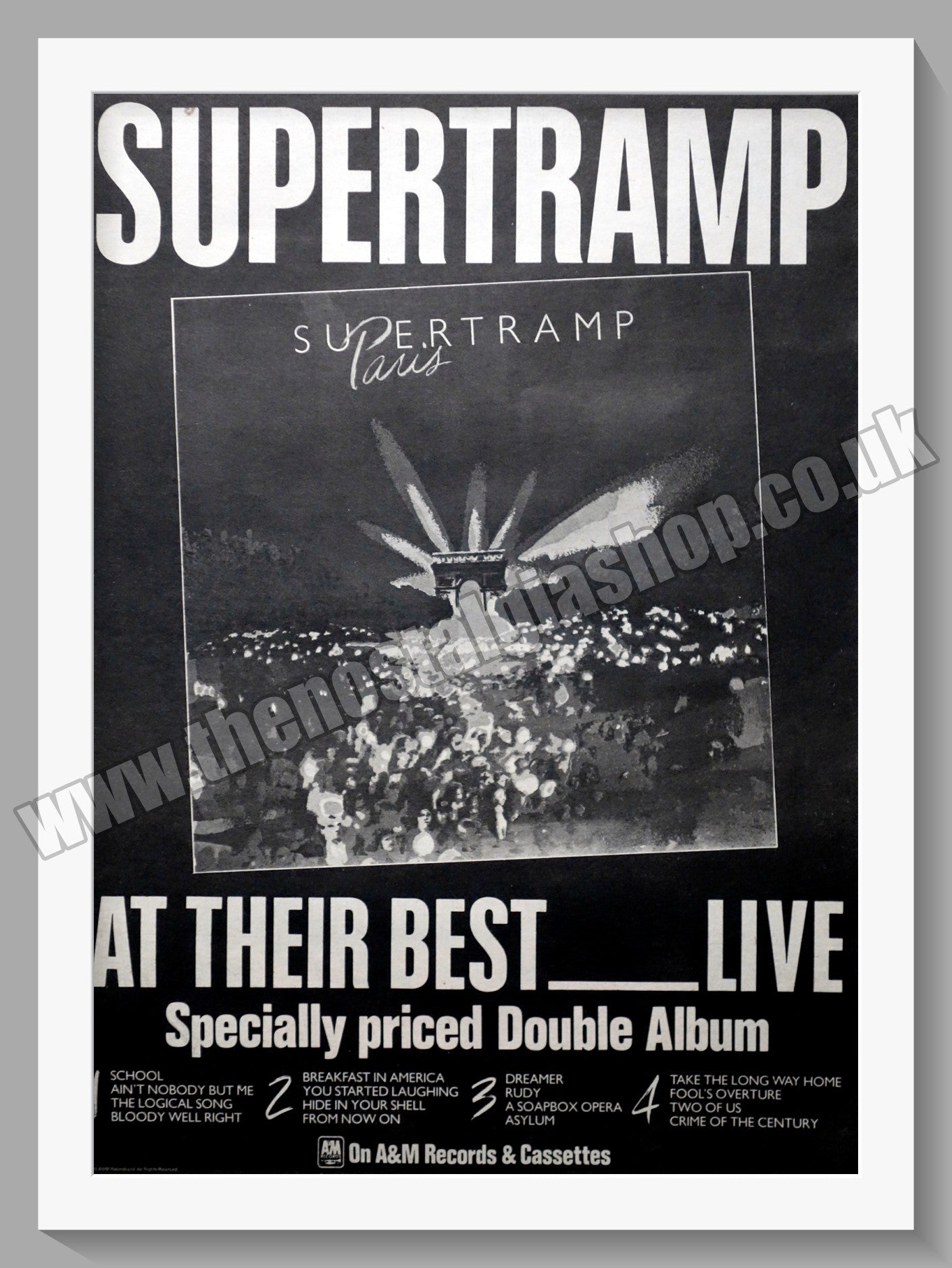 Supertramp Paris Live. Original Advert 1980 (ref AD14900)