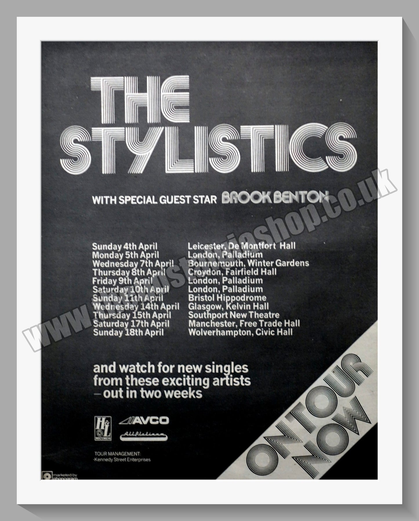Stylistics (The) Tour Dates. Original Advert 1976 (ref AD14905)