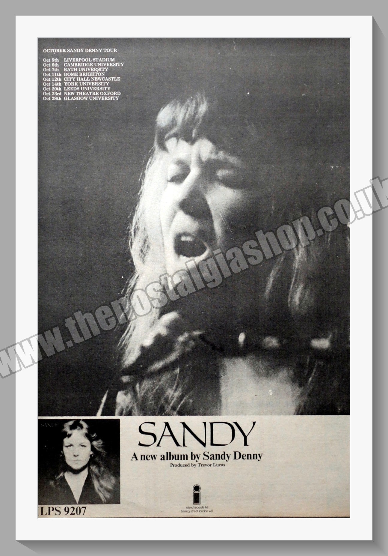 Sandy Denny Sandy. Original Advert 1972 (ref AD14918)