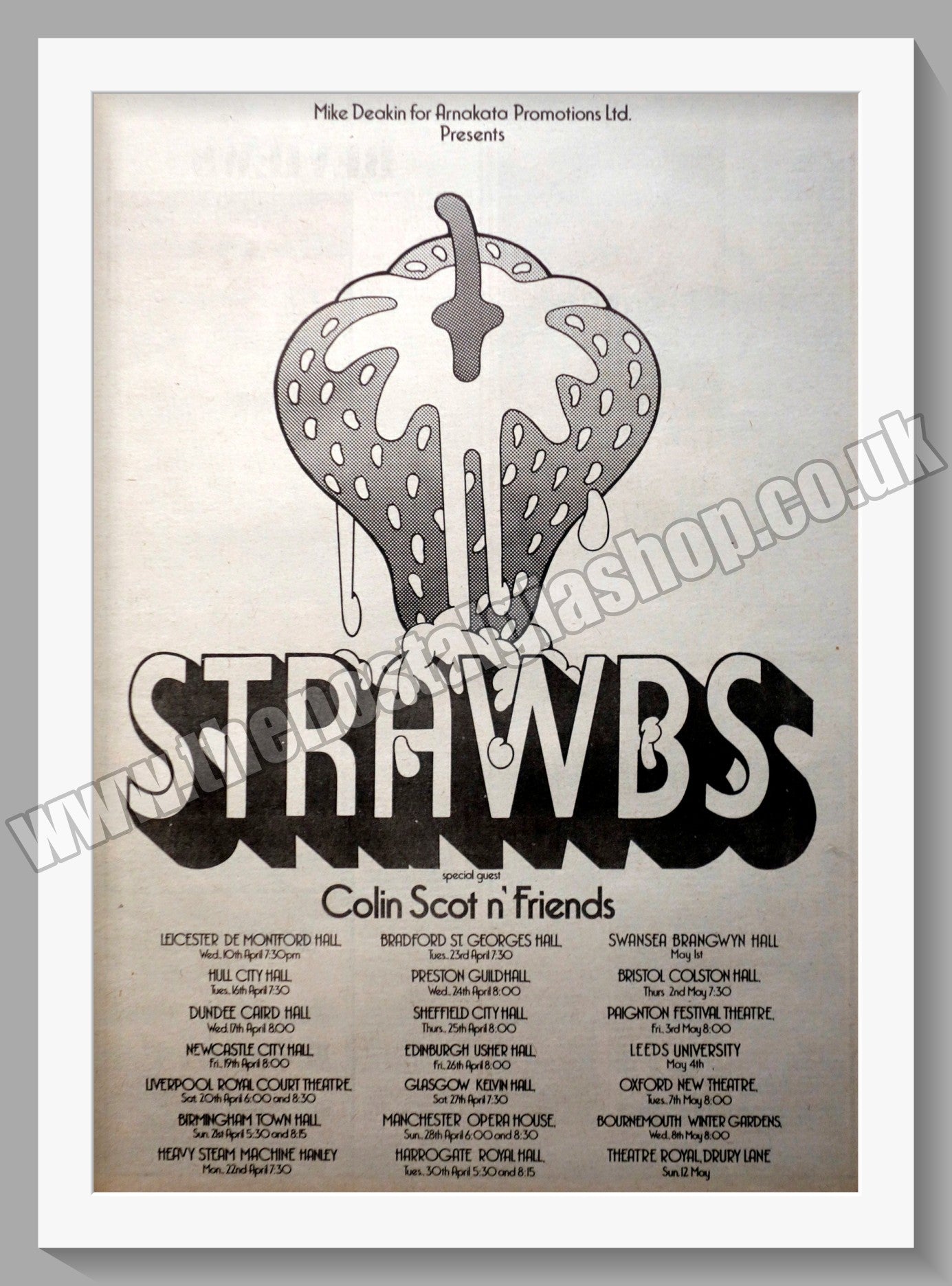 Strawbs Tour Dates With Colin Scot n' Friends. Original Advert 1974 (ref AD14934)