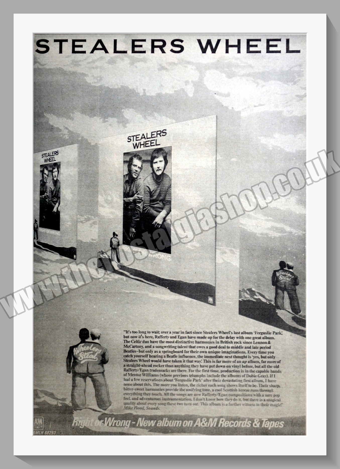 Stealers Wheel Right Or Wrong. Original Advert 1975 (ref AD14951)