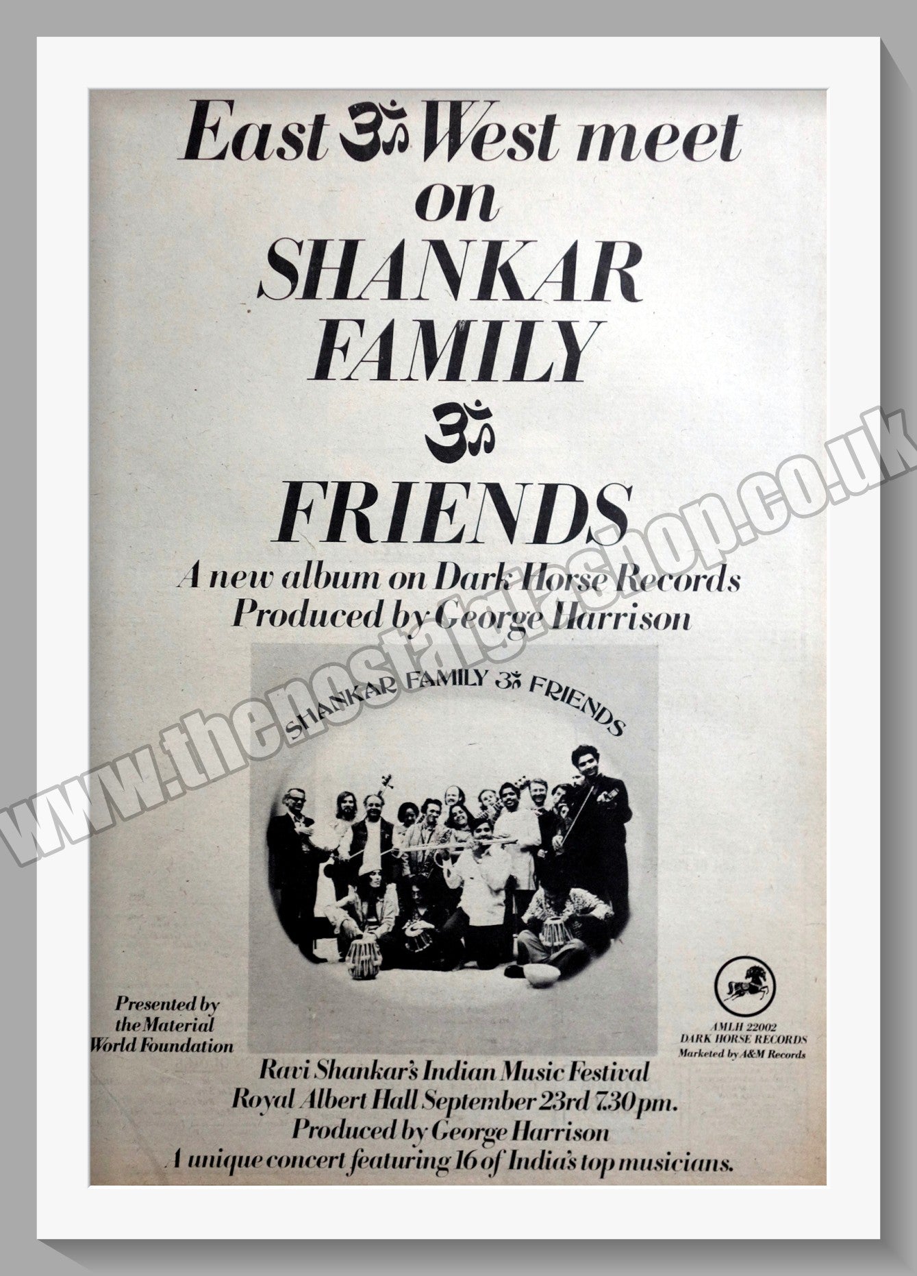 Shankar Family & Friends New Album. Original Advert 1974 (ref AD14953)