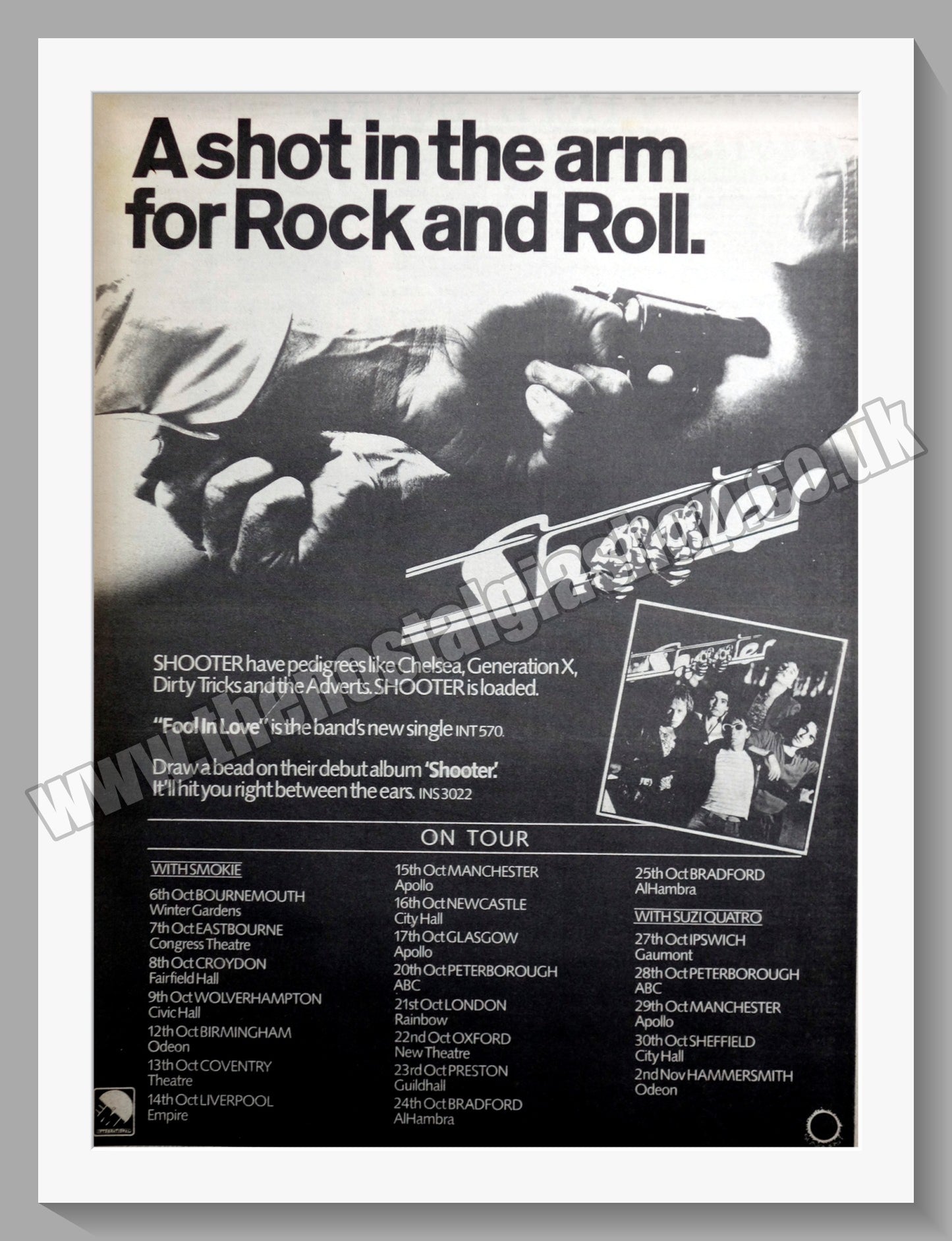 Shooter On Tour. Original Advert 1978 (ref AD14957)