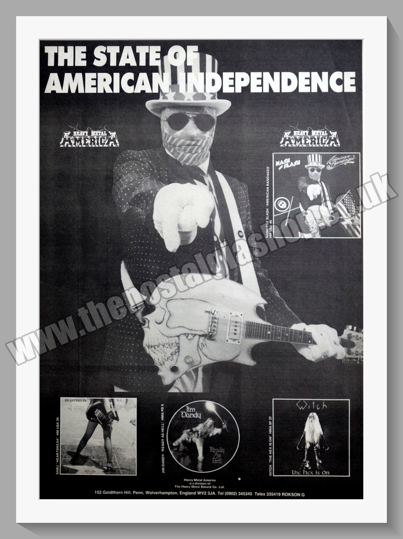 Nash The Slash American Bandages. Original Advert 1985 (ref AD14971)