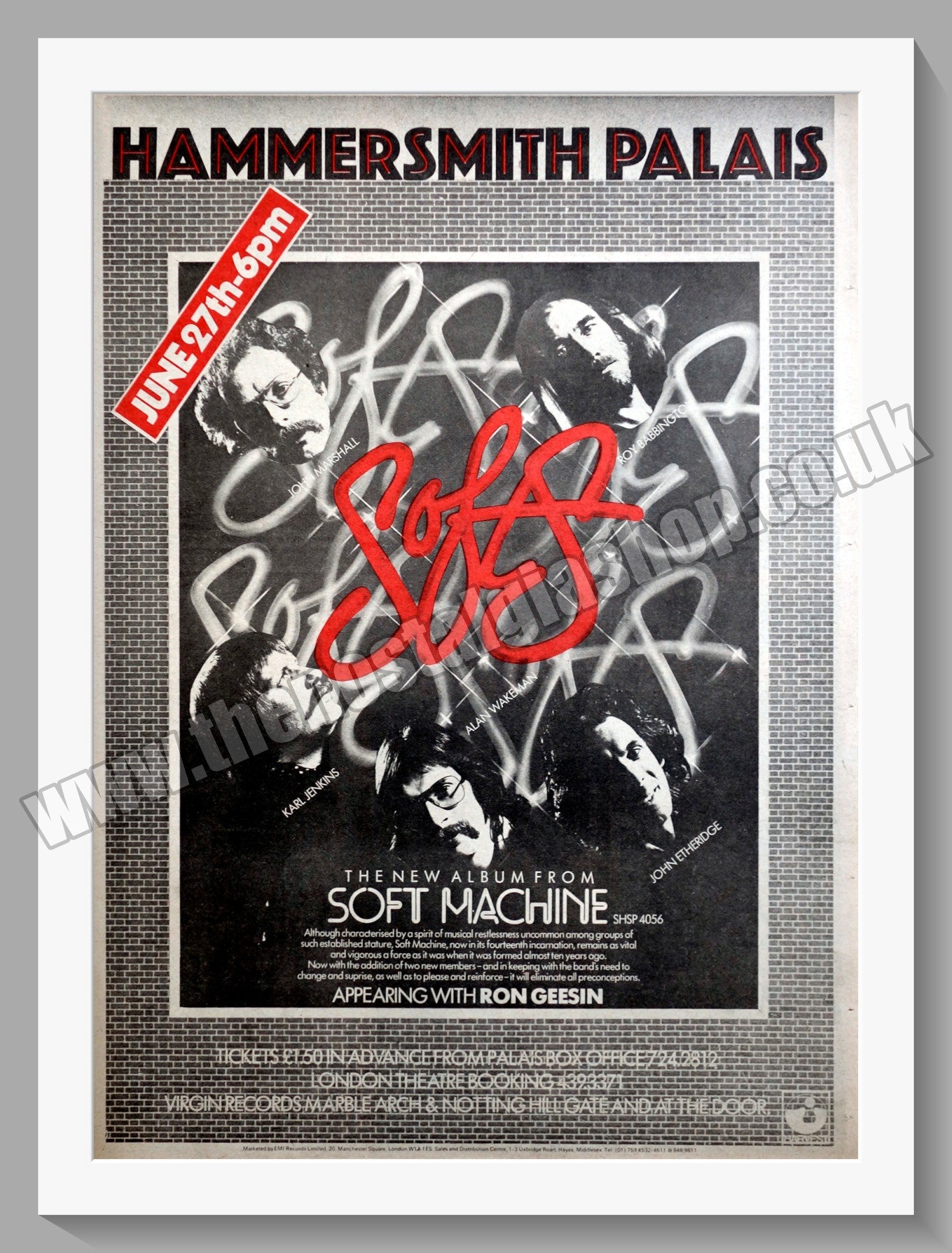 Soft Machine Softs. Original Advert 1976 (ref AD14980)